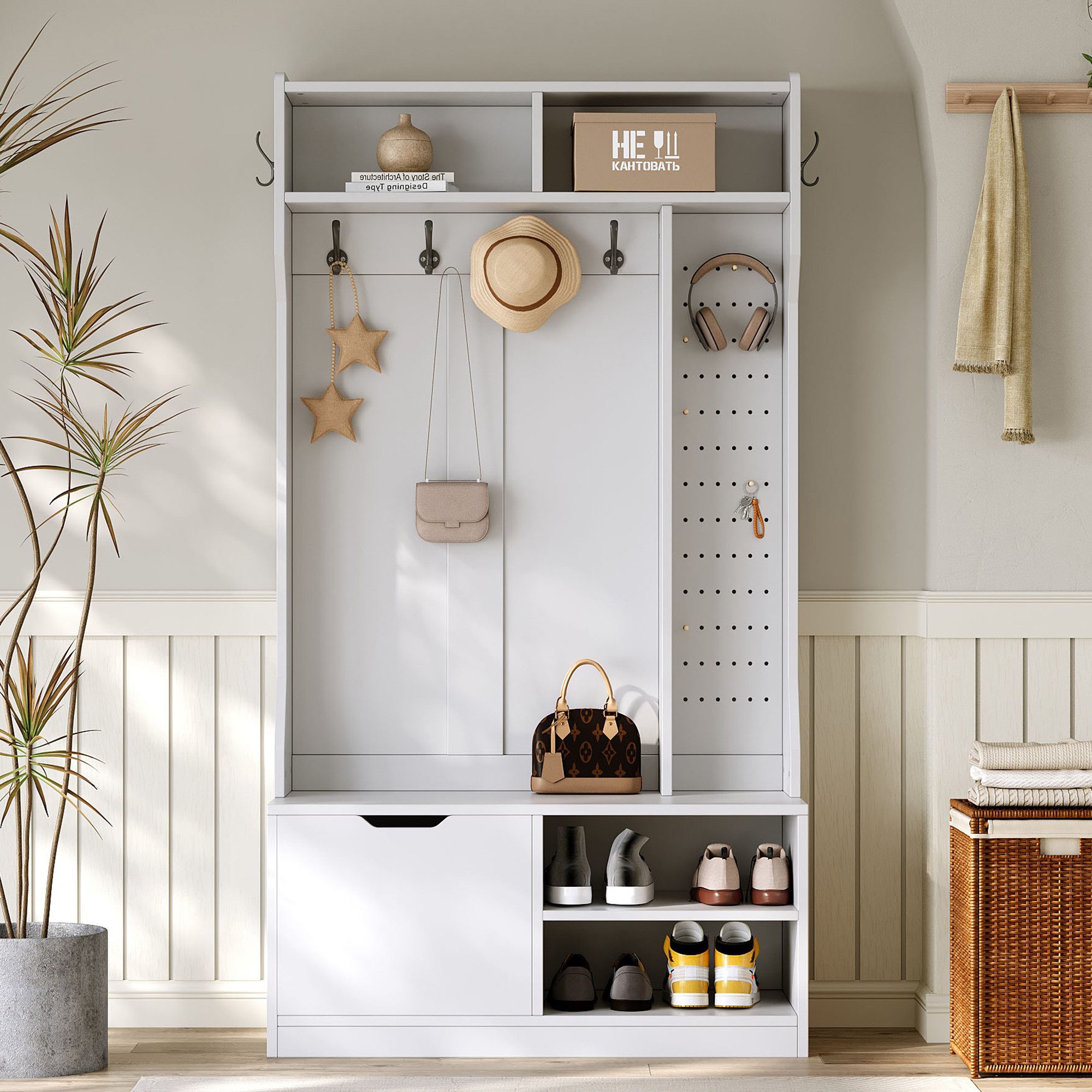 REDOM Garderoben-Set Für Eingangsbereich, Flur und Zuhause, (Garderobenset günstig online kaufen