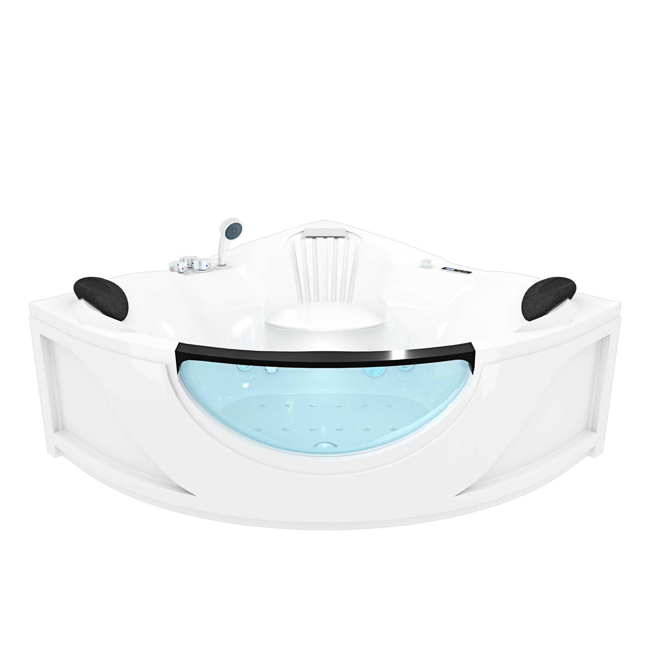 AcquaVapore Whirlpool-Badewanne Whirlpool Pool Badewanne Eckwanne Wanne W25H-TH, (1-tlg), mit Ablaufgarnitur