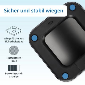 ADE Personenwaage sehr präzise Körperwaage mit Magic Display, hohe Tragkraft von 180 kg, Wiegefläche aus Sicherheitsglas, klein