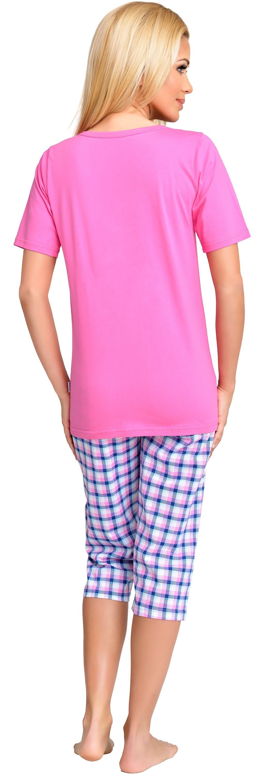 Be Mammy Umstandspyjama Damen Schlafanzug Stillpyjama Rosa-1 H2L2N2