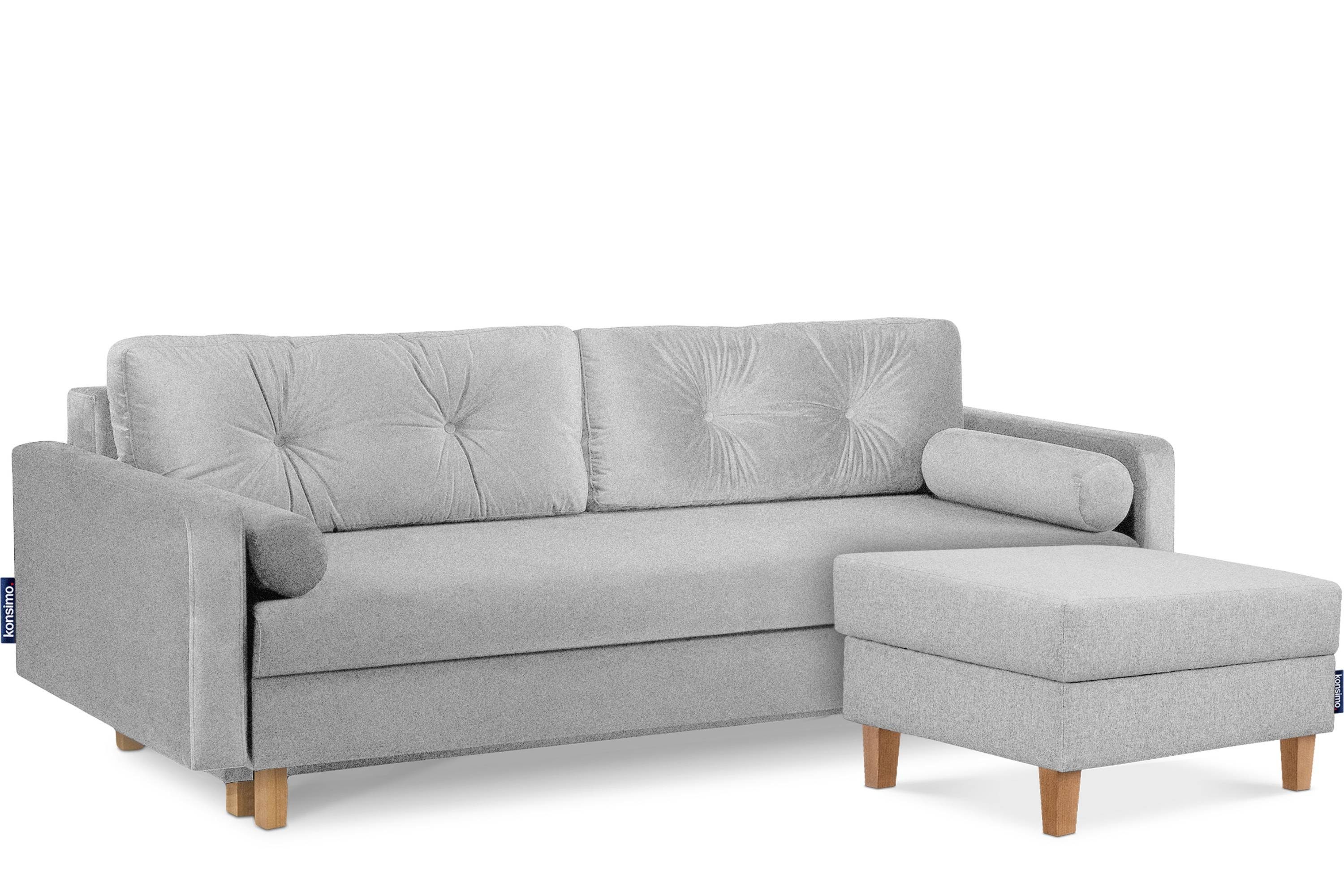 Konsimo Schlafsofa ERISO 3-Personen, ausziehbare Sofa 196x150 Liegfläche cm