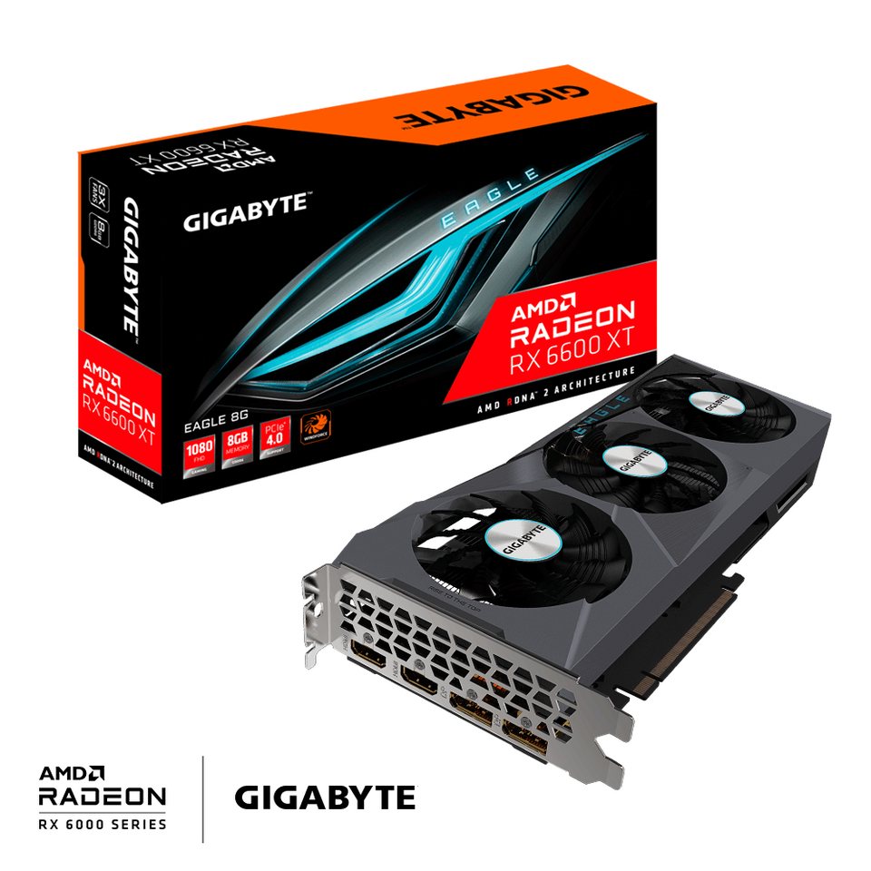 Gigabyte Radeon™ RX 6600 XT EAGLE 8G Grafikkarte (8 GB, GDDR6)