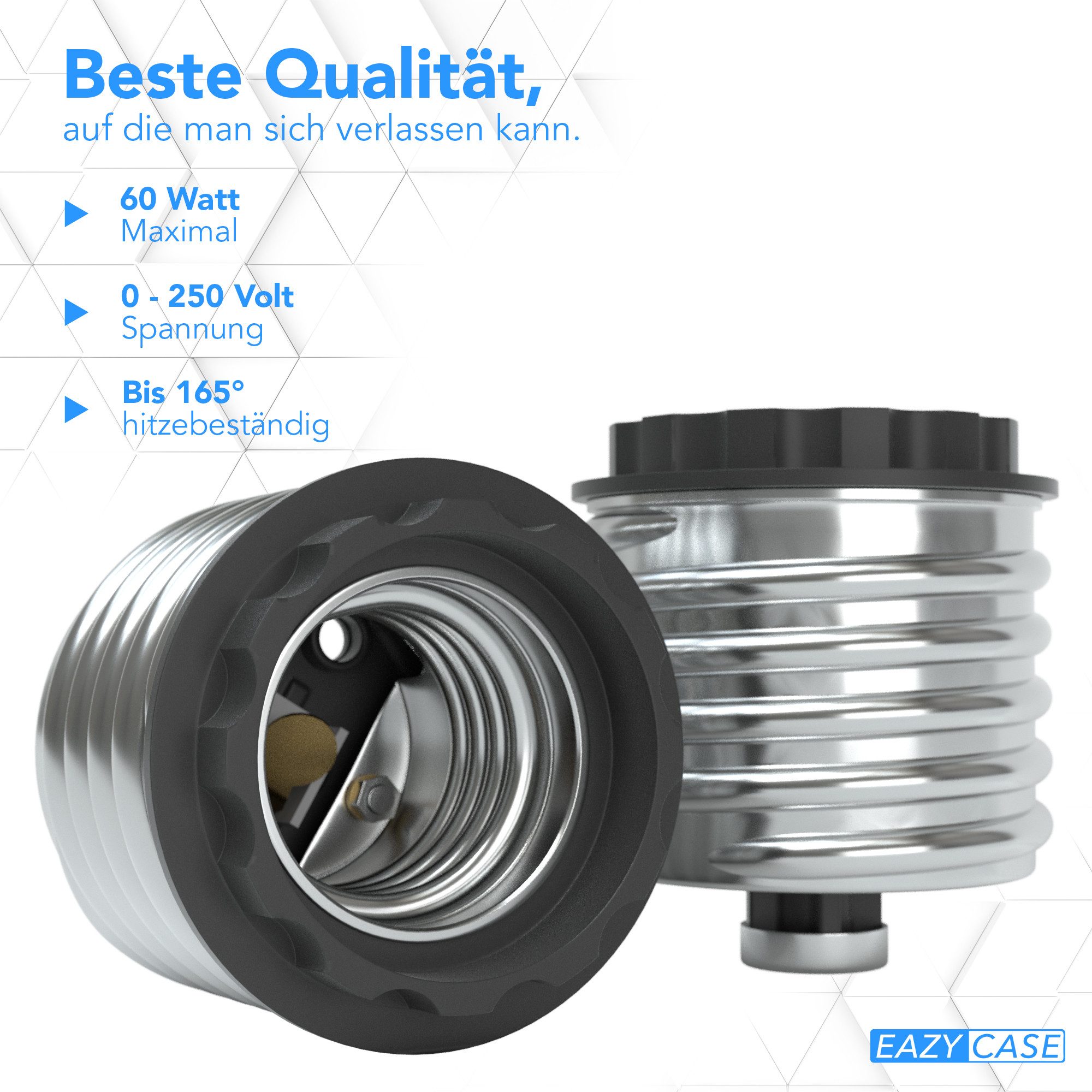 EAZY CASE Lampenfassung Lampensockel Sets E40 auf E27 Adapter Fassung Lampe Stecker Glühbirne, (Spar-Set), Lampenadapter E40 zu E27 Adapter Lampen LED Halogen Energiesparlampen