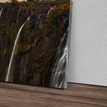 Sinus Art Leinwandbild 120x80cm Wandbild auf Leinwand Viktoriafälle Afrika Wasserfälle Sonnen, (1 St)