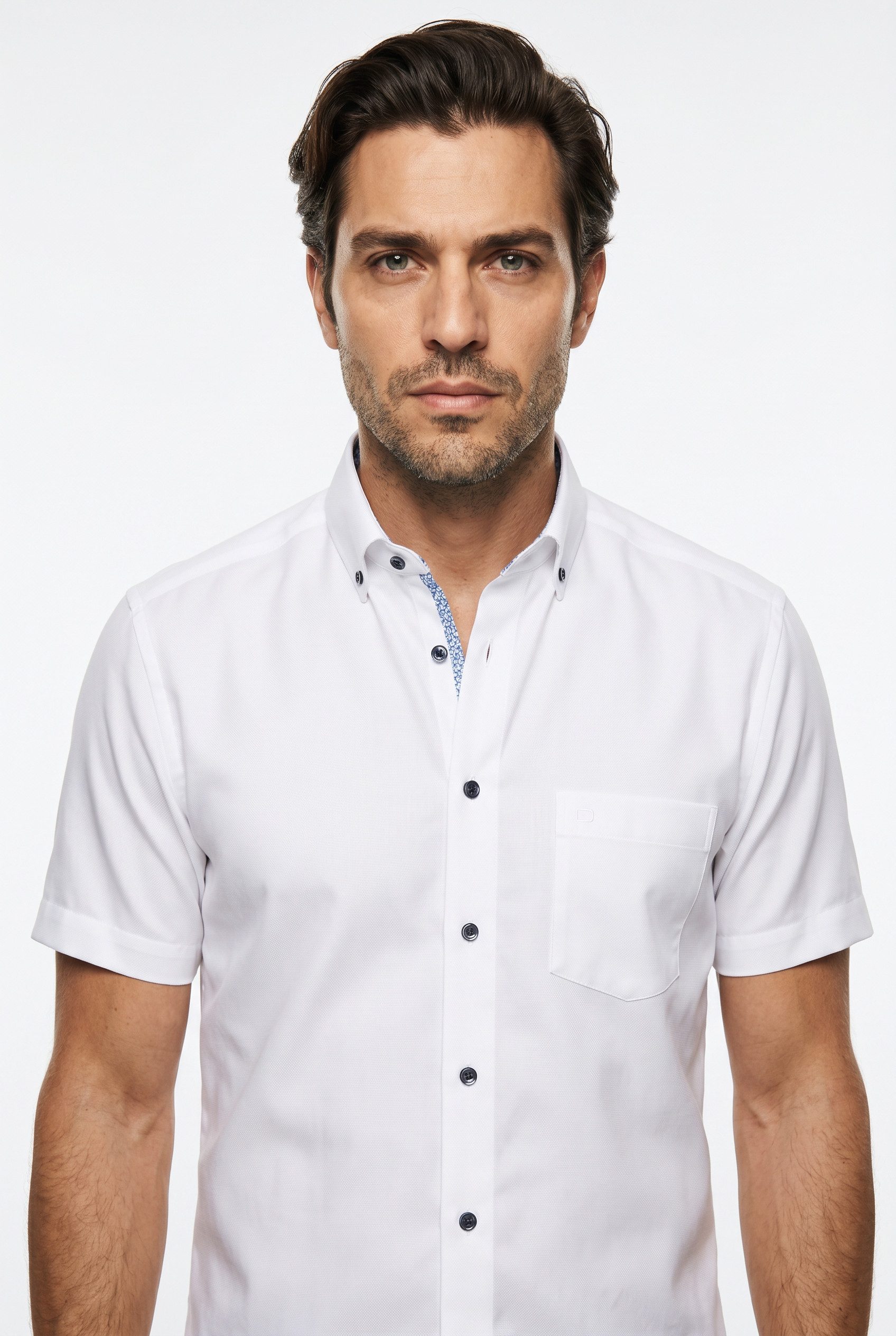 OLYMP Kurzarmhemd Luxor Businesshemd, modern fit, Button-down-Kragen