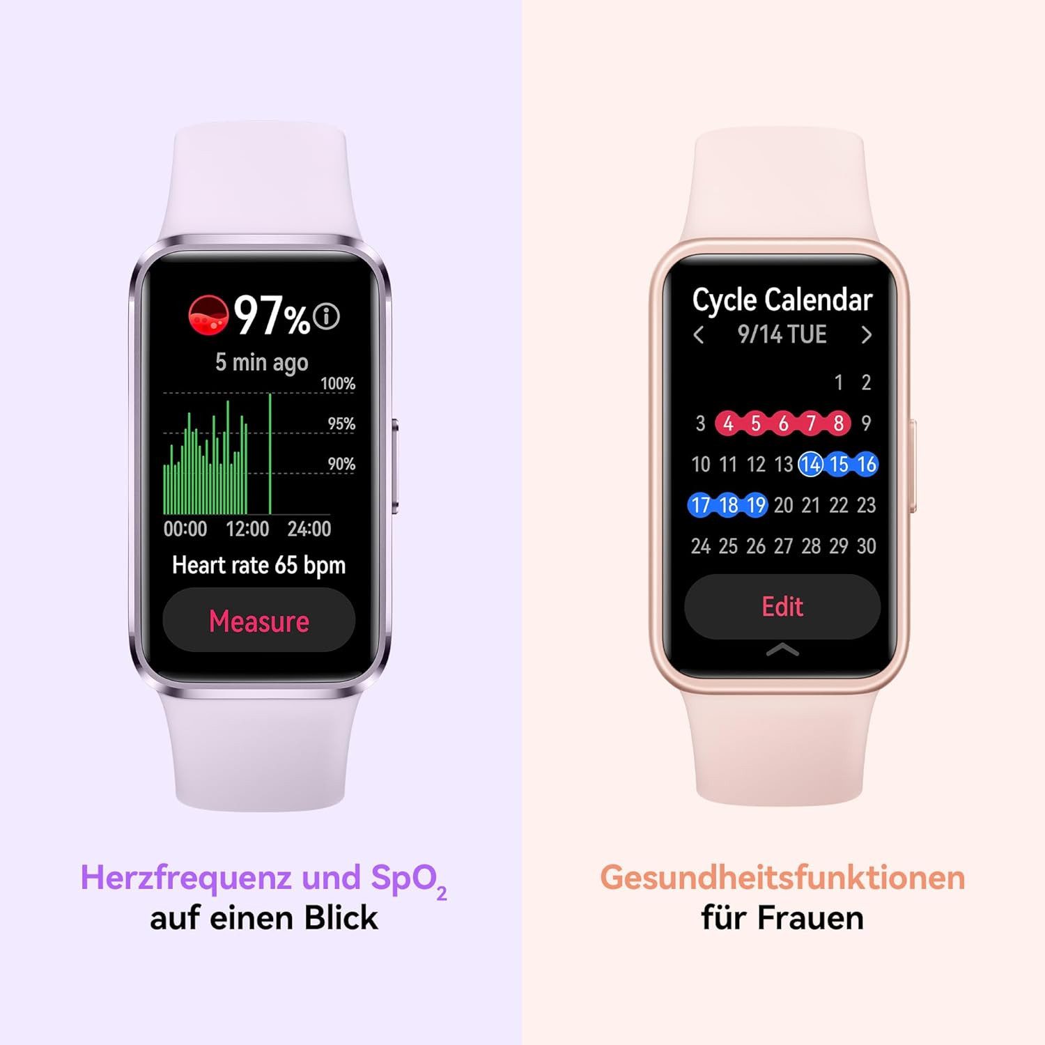 Huawei Fitness-Tracking Schlafanalyse 14 Tage Akkulaufzeit Herren's & Damen's Smartwatch (3,7 cm, Android iOS), AMOLED Display Bluetooth Anruf funktion