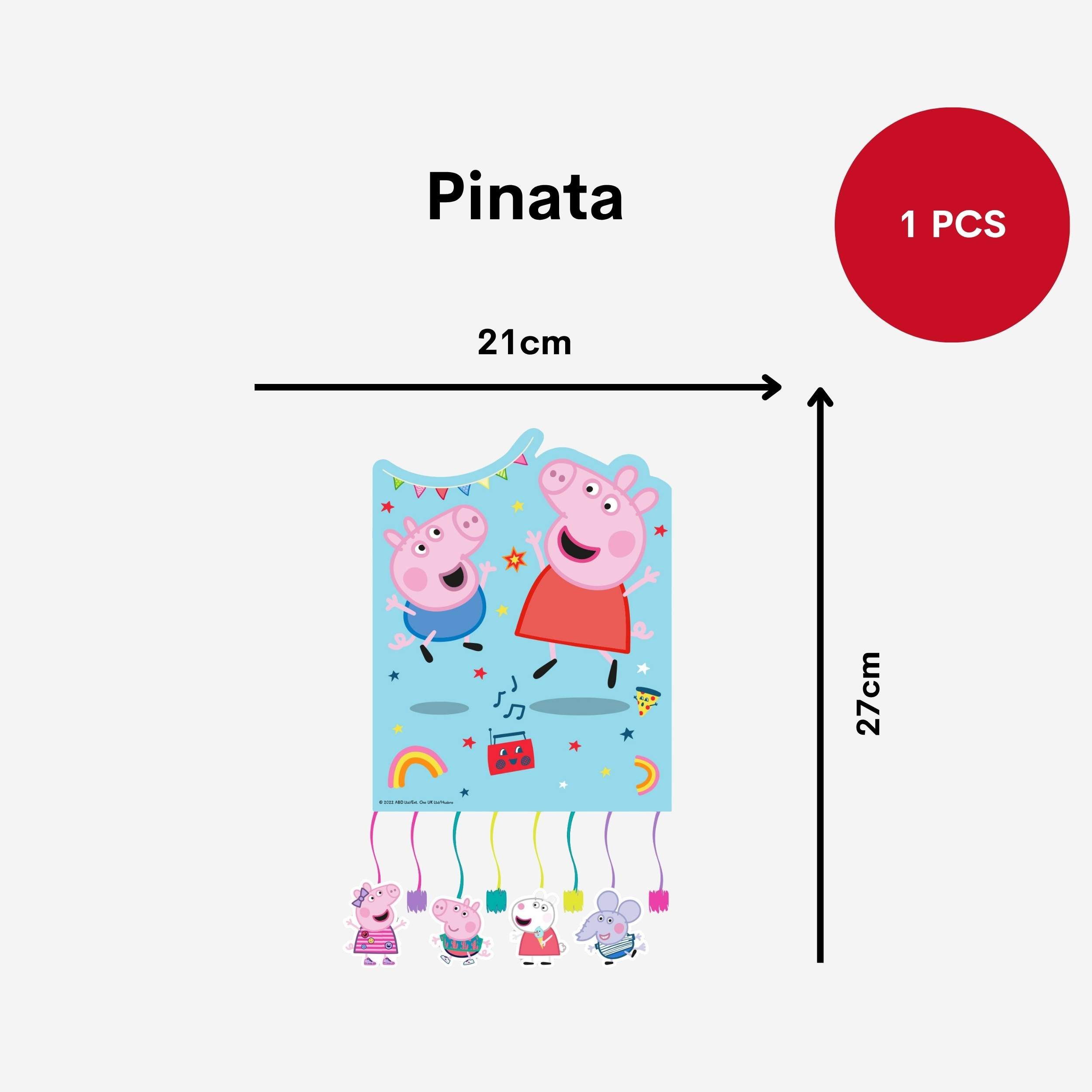 Procos Einweggeschirr-Set 8-tlg. Peppa Pig Made With Love Partyset für Kindergeburtstag, 6 Personen
