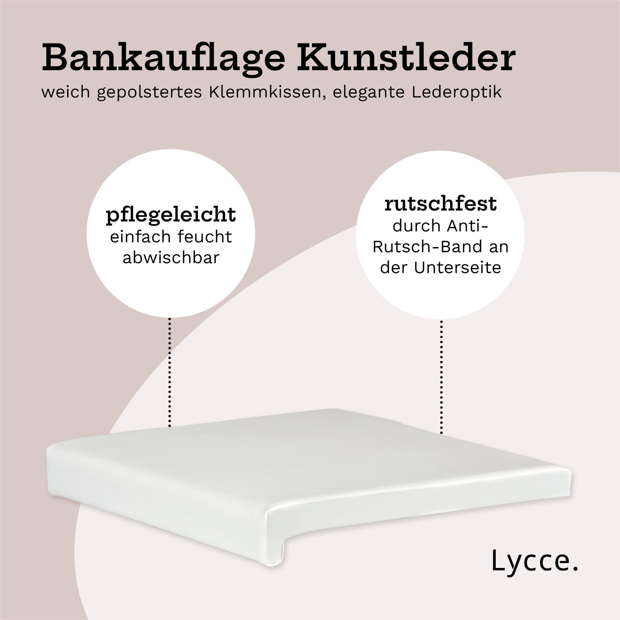 Lycce Bankauflage Klemmkissen, Sitzkissen 1 Leiste, 35cm Klemmtiefe, weich gepolstert, (1 St), verrutscht nicht, hochwertiger Kunstlederbezug, verschiedene Farben