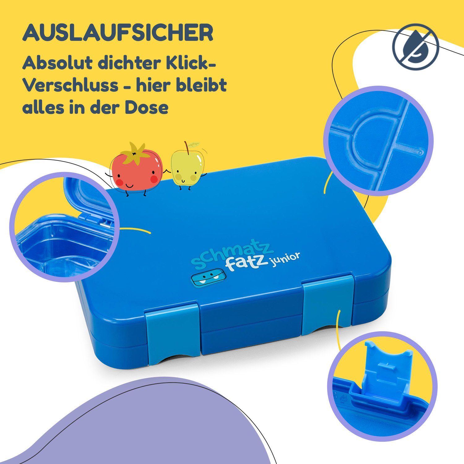 Klarstein Frischhaltedose junior schmatzfatz Lunchbox, Kunststoff Blau