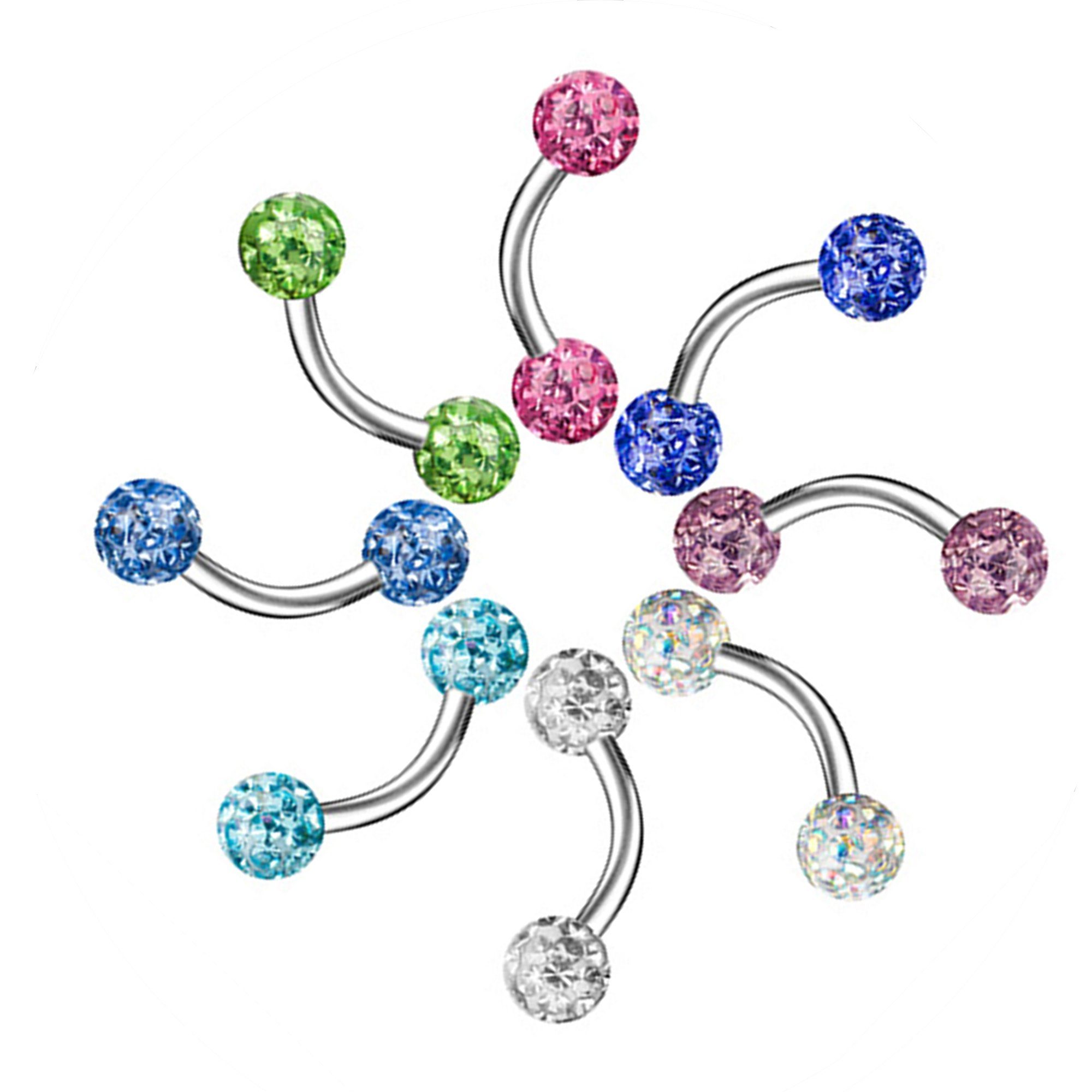 Taffstyle Augenbrauenpiercing Piercing Chirurgenstahl Kristall Augenbrauen, günstig online kaufen