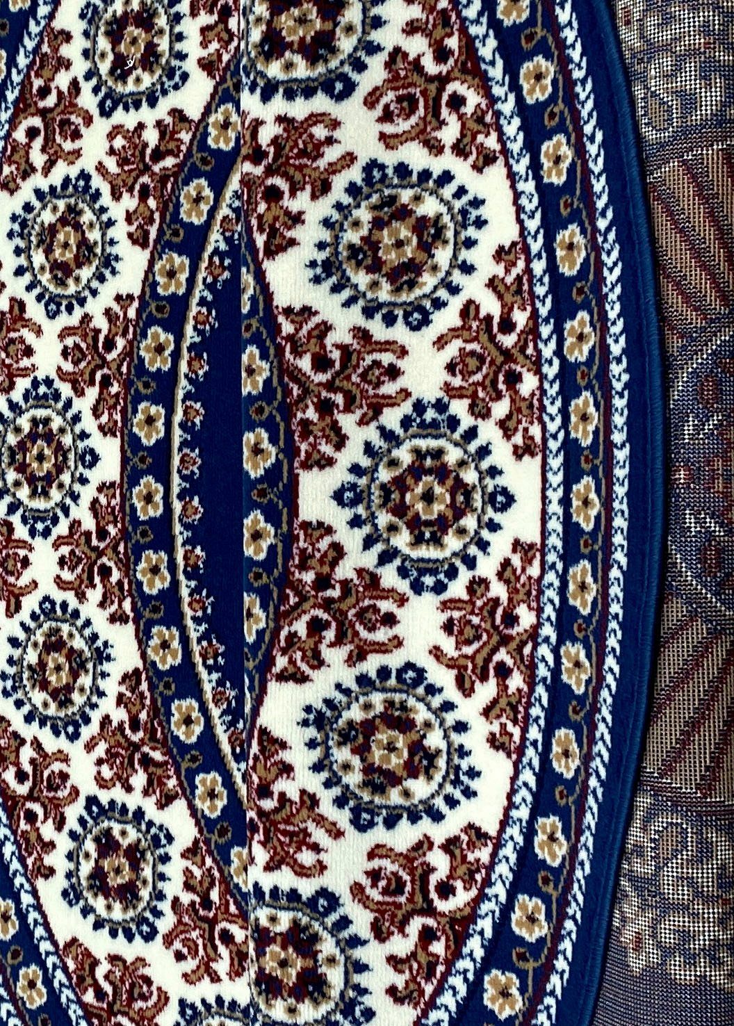 affaire, pflegeleicht, Teppich Kurzflor, hellblau Home Bordüre, elegant Orient-Dekor, mm, 7 Shari, rund, weich, mit Höhe:
