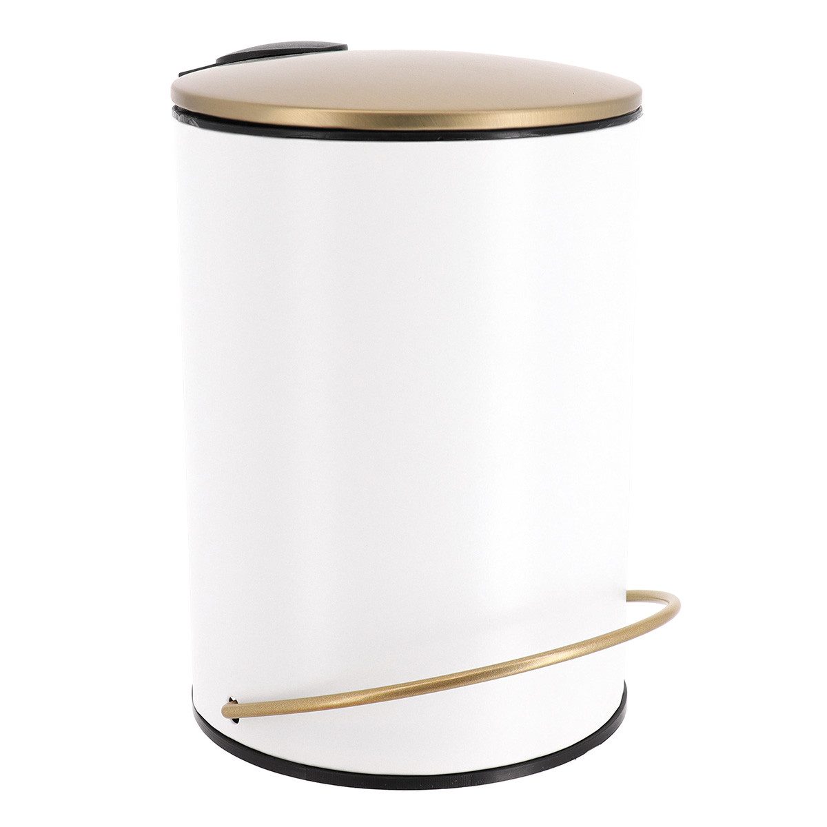 TENDANCE Kosmetikeimer Mülleimer gold 3L mit Pedal,Soft-Close, geräuschloser Deckel Arusha