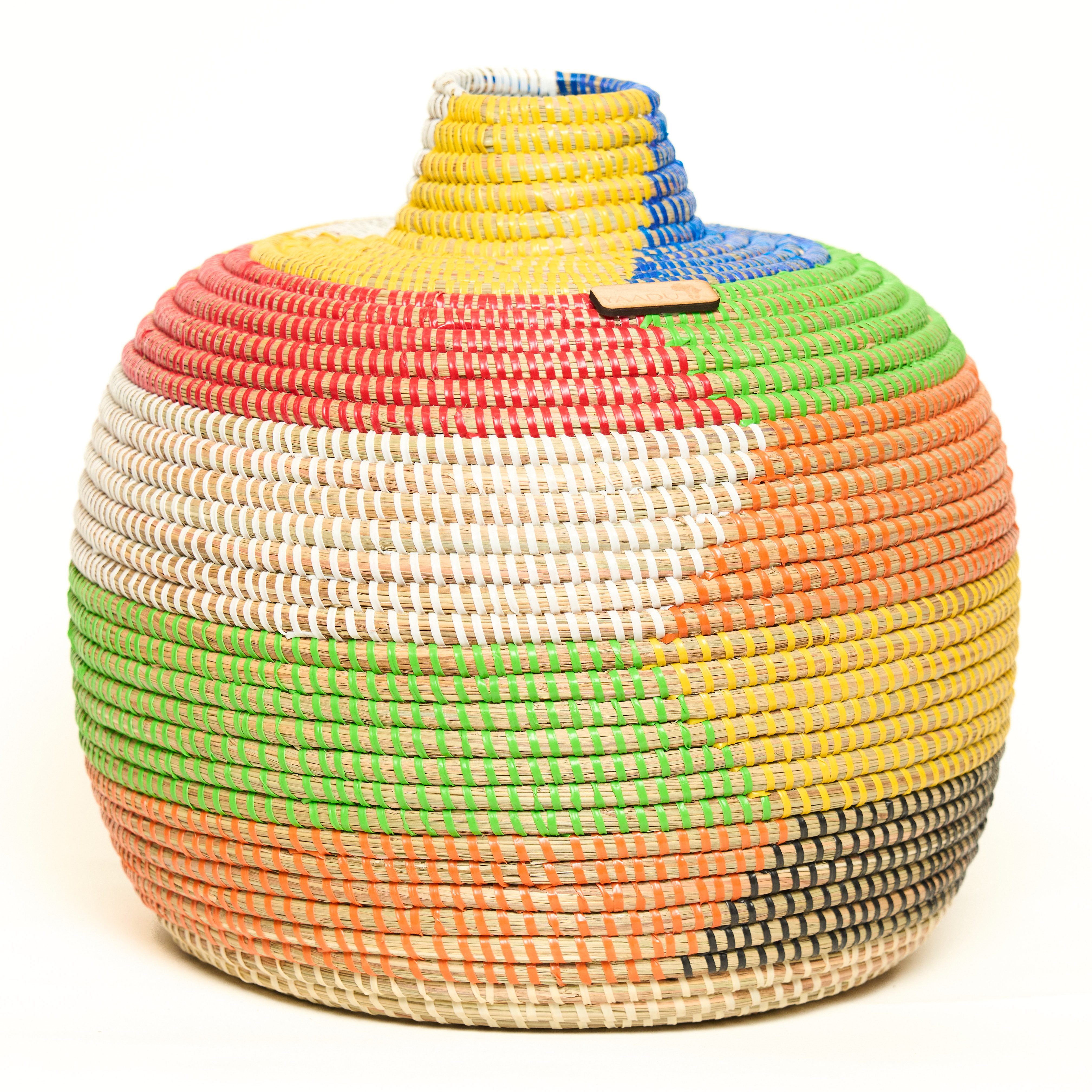 YAADU Bodenvase Namibia/Lebu/Jolof (Einzelartikel, 1 Vase), handgeflochtene Bodenvase aus Savannengras