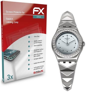 atFoliX Schutzfolie Displayschutzfolie für Swatch Lilibling Grey, (3 Folien), Ultraklar und flexibel