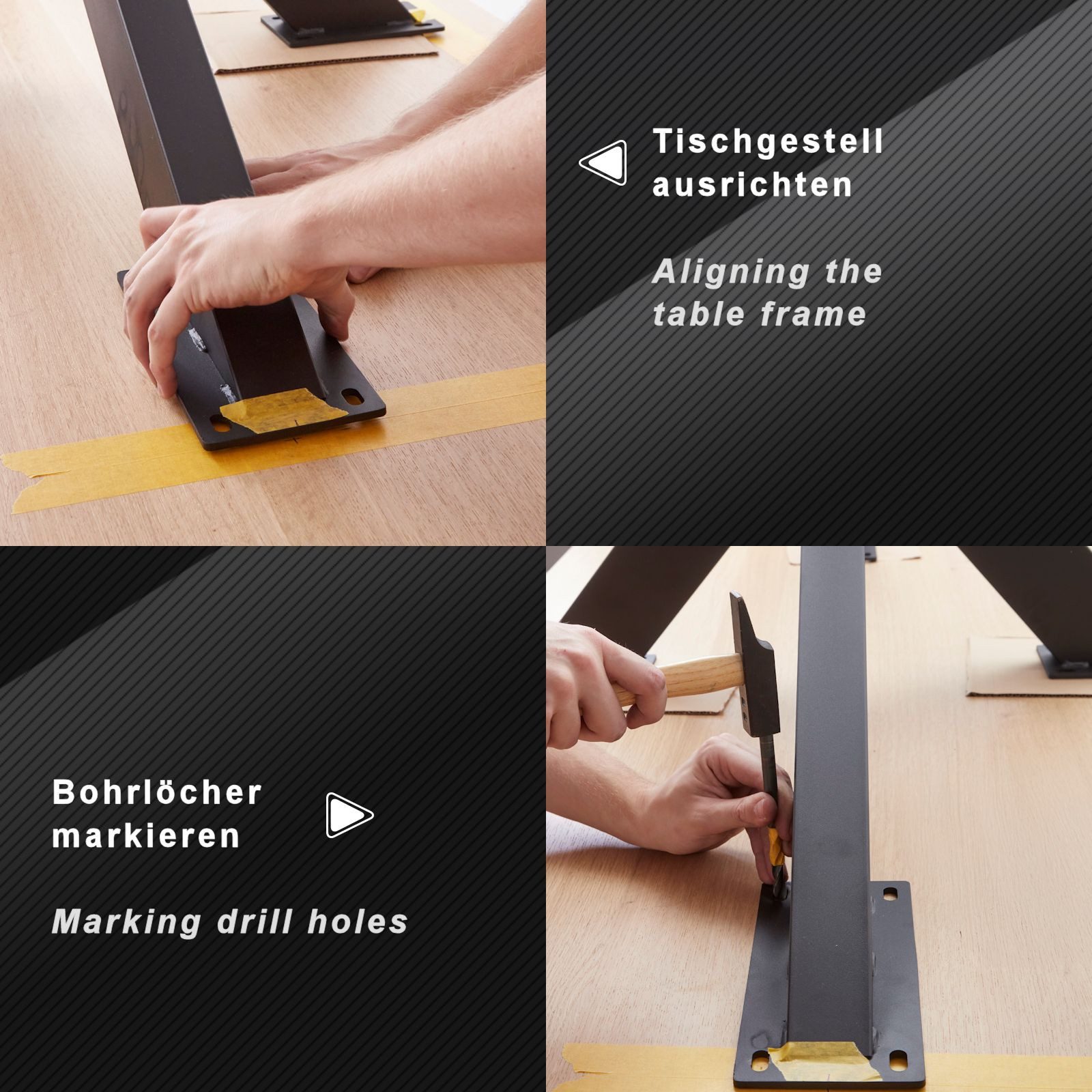 SO-TECH® Montagezubehör Schraubenset mit Gewinde-/Einschraubmuffen & Unterlegscheiben (1 St., je 16 Stück), Schrauben M8 x 20mm, Einschraubmuffen M8 x 15mm für Tischgestelle etc