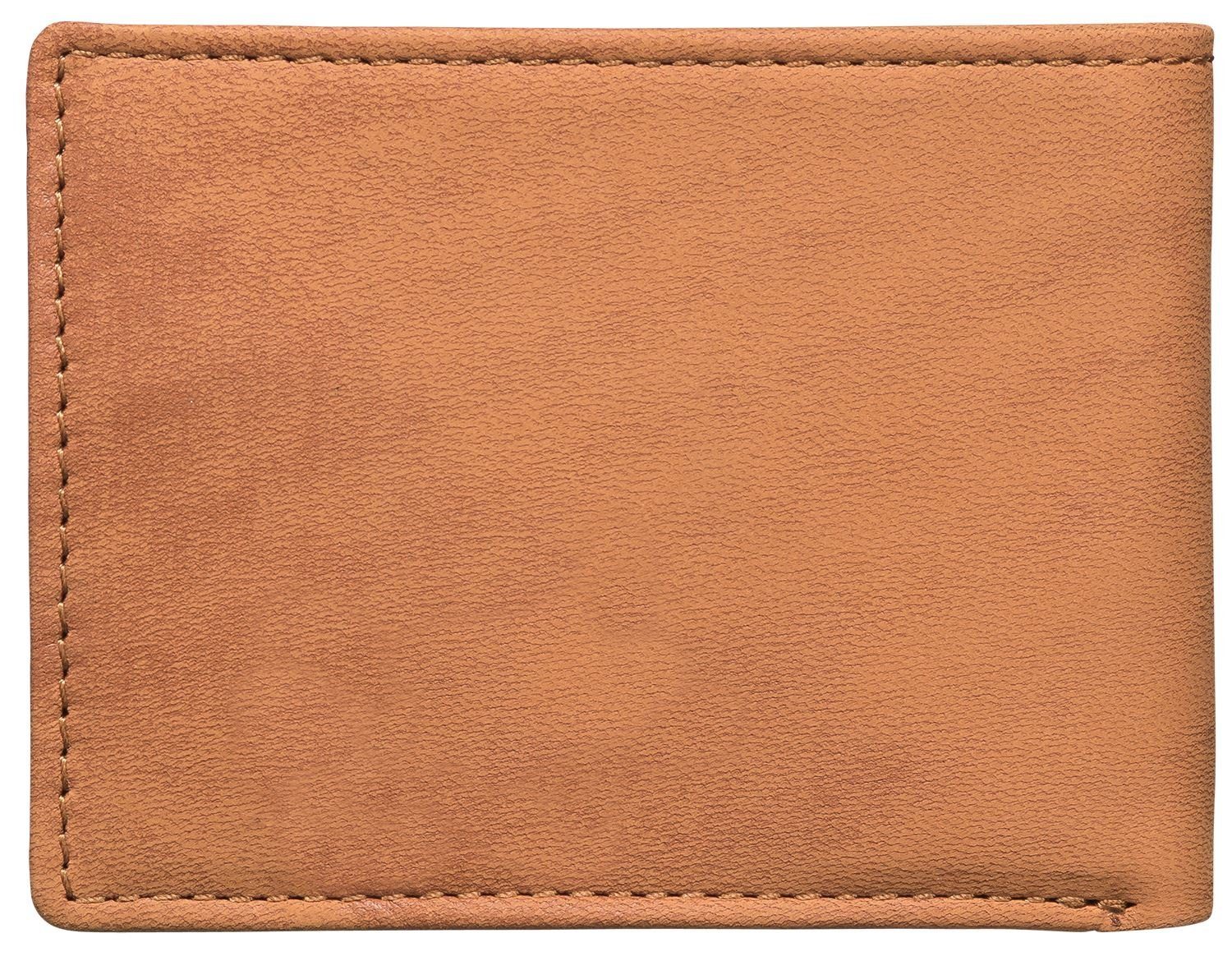 Red Baron Geldbörse Geldbeutel Leder Braun RB-WT-001-02, 1-fach klappbar, Kreditkartenfächer, Münzfach mit Druckknopf