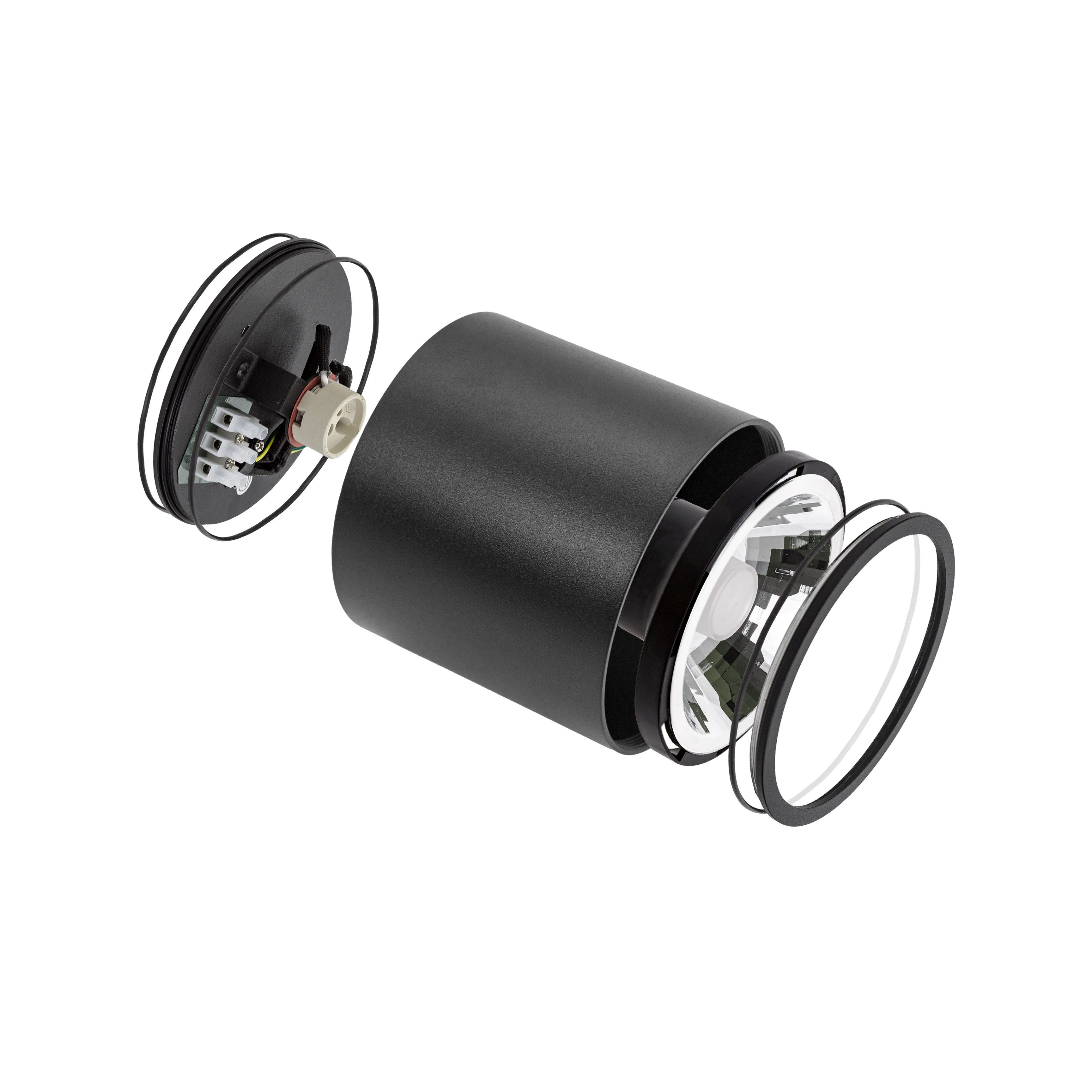 Spectrum Aufbauleuchte LED Chloe GU10 AR111 Aufbauleuchte schwarz Decke IP65 max. 12W rund, Kein Leuchtmittel enthalten, Hohe Schutzart IP65, Wetterfest, Wasserfest, Staubfest
