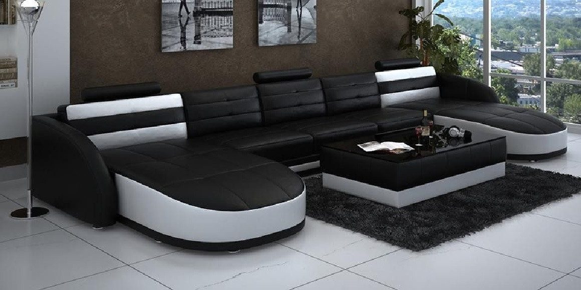 Xlmoebel Ecksofa Ledersofa K5018B in elegantem Design für stilvolle Wohnräume, Hergestellt in Europa
