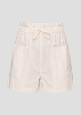 QS Shorts Hose aus Leinenmix mit elastischem Bund und Tunnelzug Gummizug