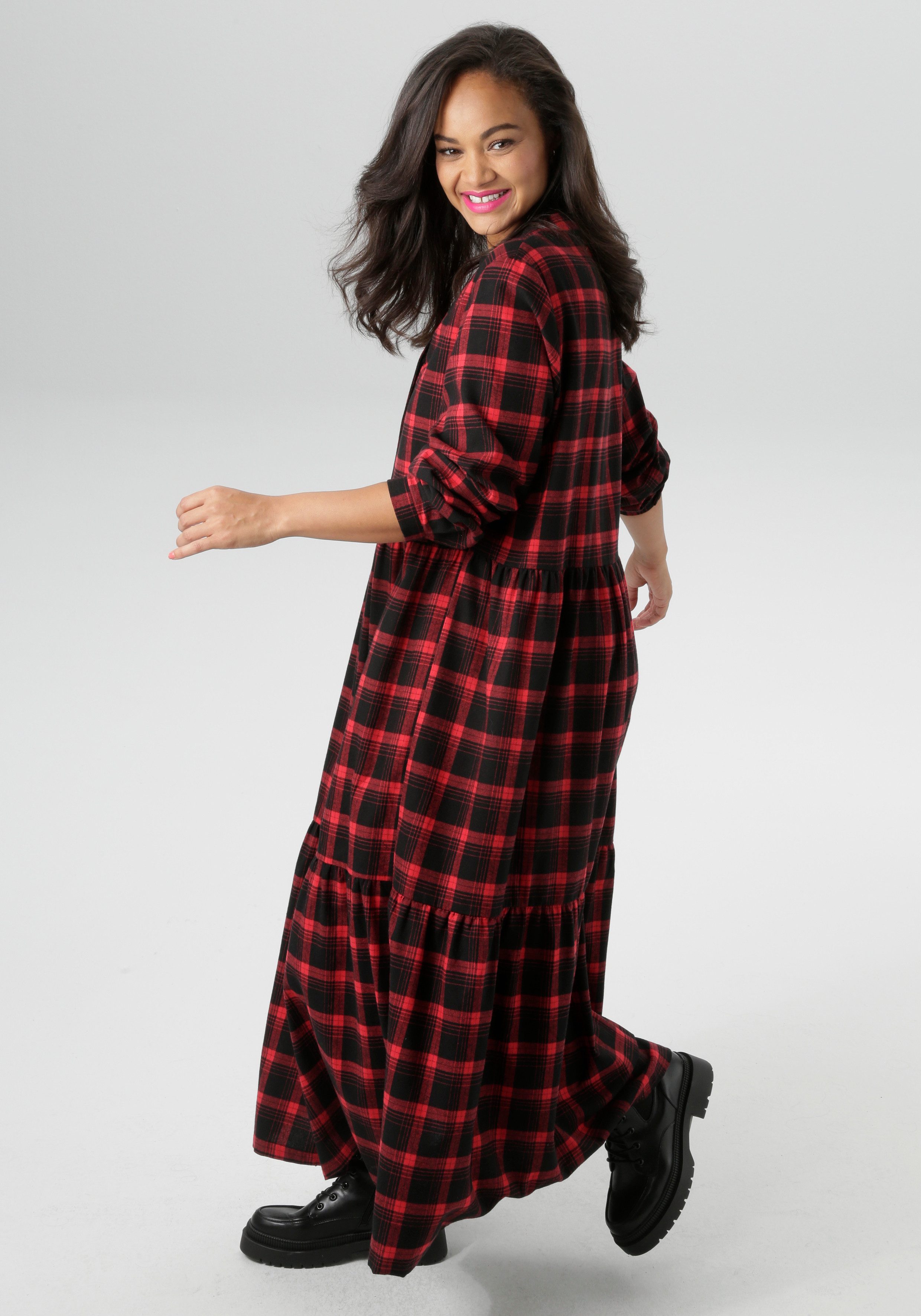 Aniston PLUS Karokleid aus weicher Flanell mit Karo