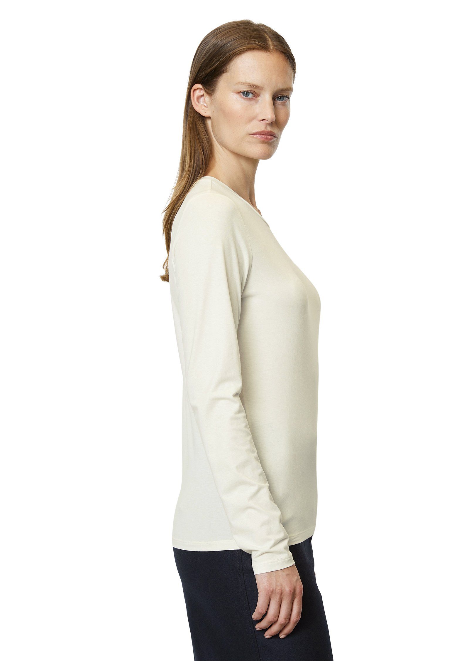 Blended Langarmshirt OCS Modal Marc aus weiß O'Polo TENCEL™