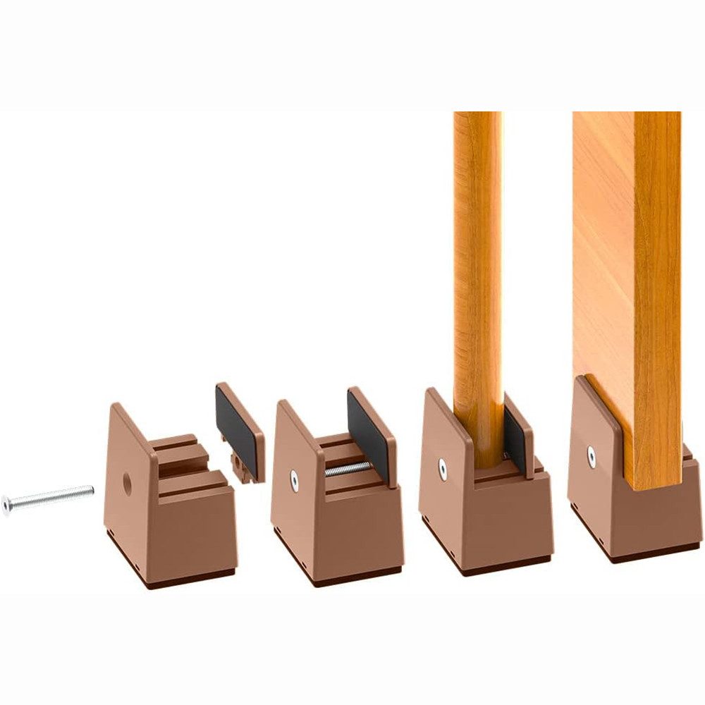 Diwzbyn Erhöhungs-Set 4 Stück Möbelerhöhung, Verstellbare Tischerhöhung mit Schraubklemme, Robuste Betterhöher für Sofa Schreibtisch Schrank