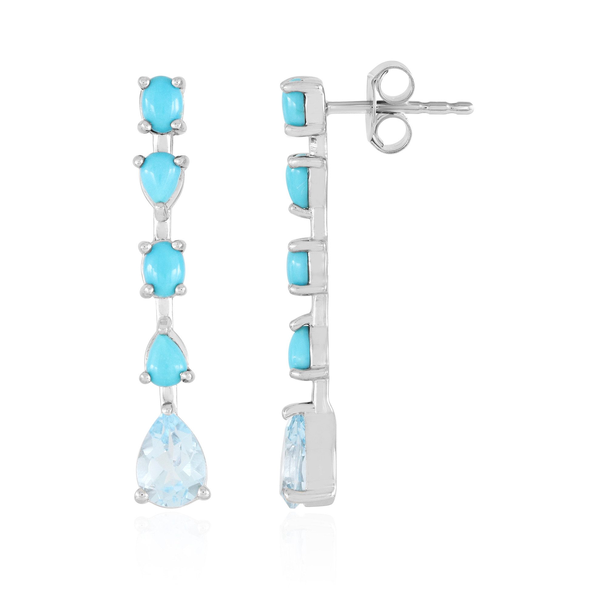 Cavill Ohrring-Set Silberohrringe mit Topas und Türkis (2-tlg)