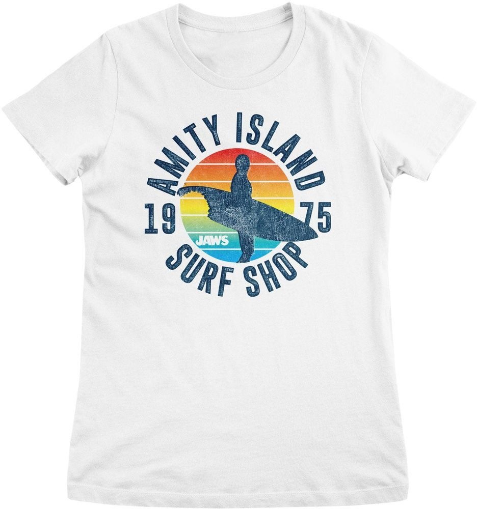 Jaws T-Shirt Amity Island Surf Shop Girly Tee