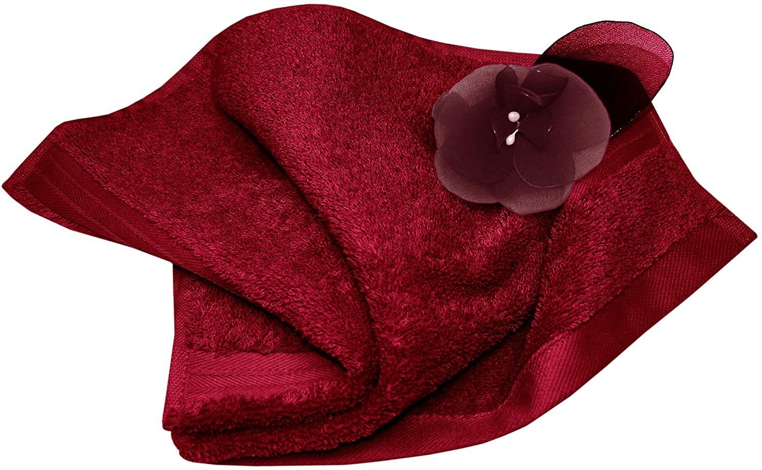 Lashuma Gästehandtücher Linz, Frottee (4-St), rot cm 30x50 dunkel Rubin Kuschelige Rot Gästetücher