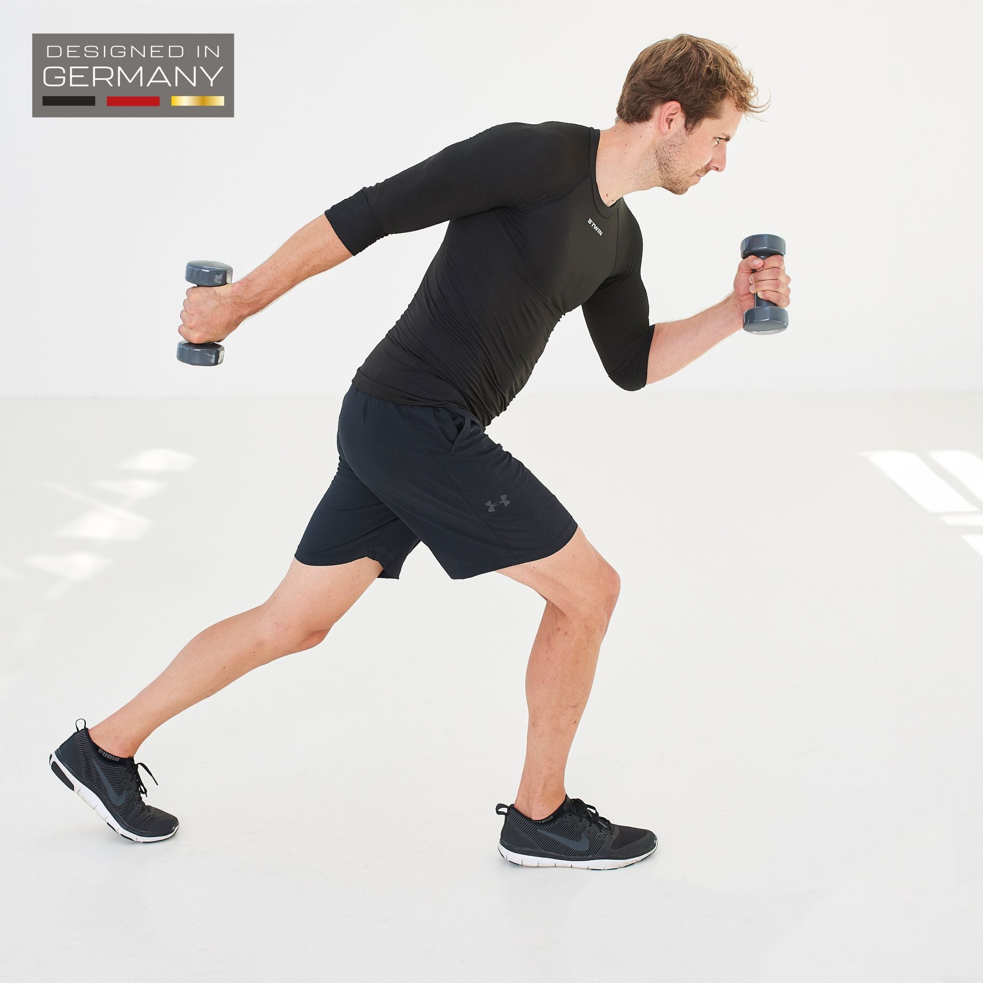 Schildkröt Hantel Fitness Vinyl (Eisen/PVC) grau Set 2x3,0kg
