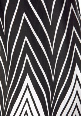 LASCANA Maxikleid im Schwarz-Weiß-Design mit Schlitz, Sommerkleid, Strandkleid