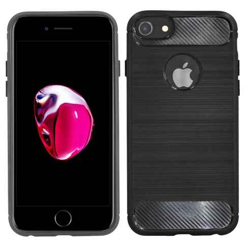 cofi1453 Handyhülle Silikon Hülle Carbon für Apple iPhone 7, Case Cover Schutzhülle Bumper