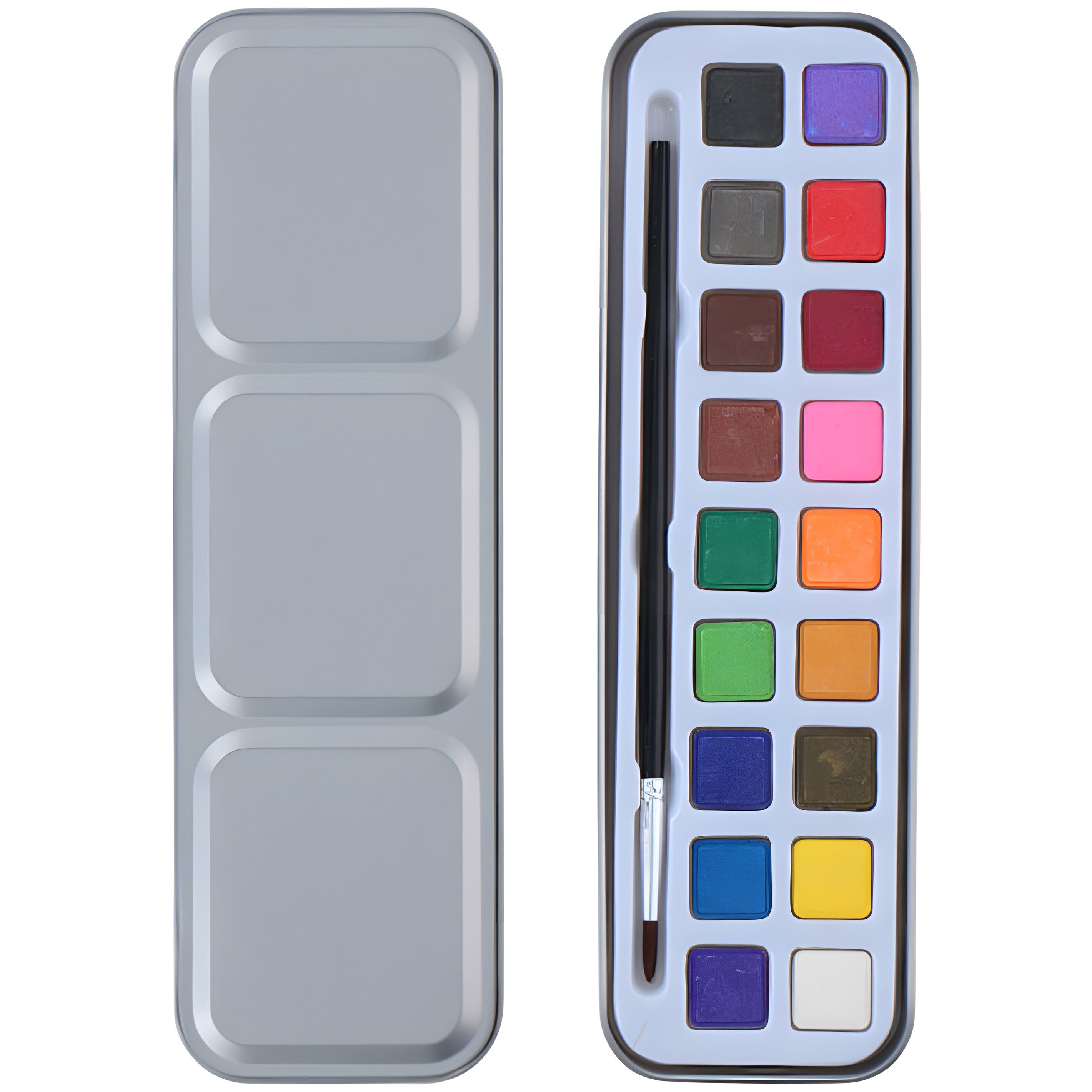 EDCO Wasserfarbe 18 WASSERFARBEN + Pinsel Aquarell Deckfarbkasten Malkasten Malset 78, Farbkasten Farben