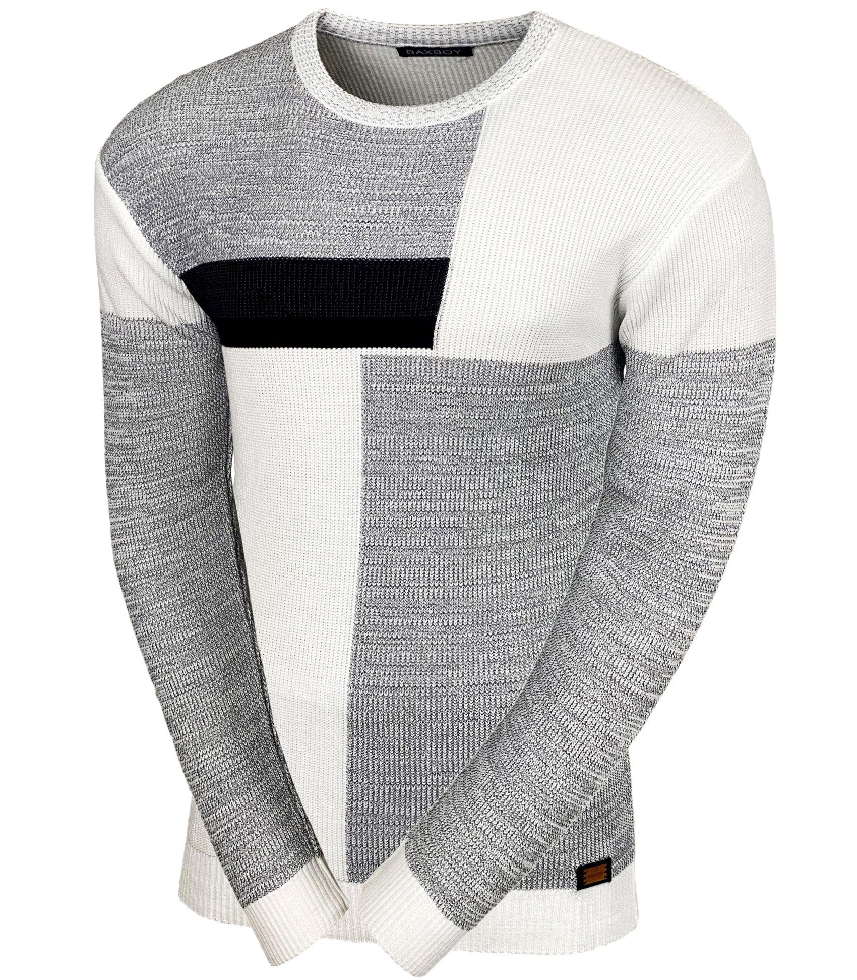 Strickpullover Baxboy Herren Pullover Strick-Pullover Rundkragen BB-52288