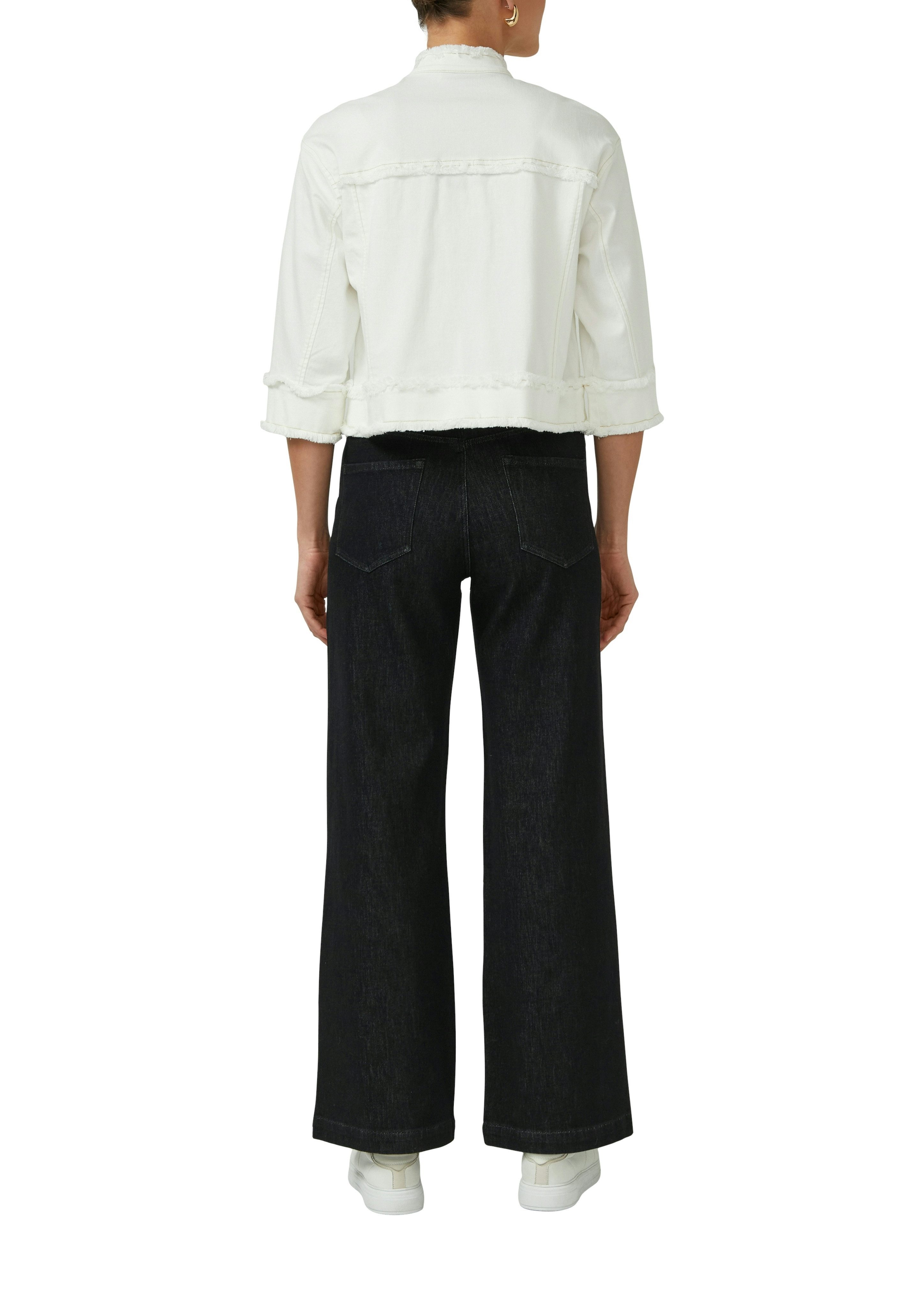 s.Oliver BLACK LABEL Kurzblazer 3/4-Arm mit Fransen und goldener Knopfleiste – Bild 2 von 4