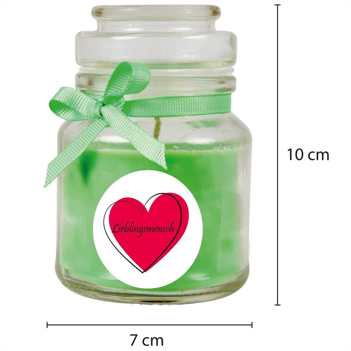 HS Candle Duftkerze im Bonbonglas, Motivkerze (1-tlg), Wachs, angenehmer Duft, Ideal zum Verschenken für Freunde und Familie