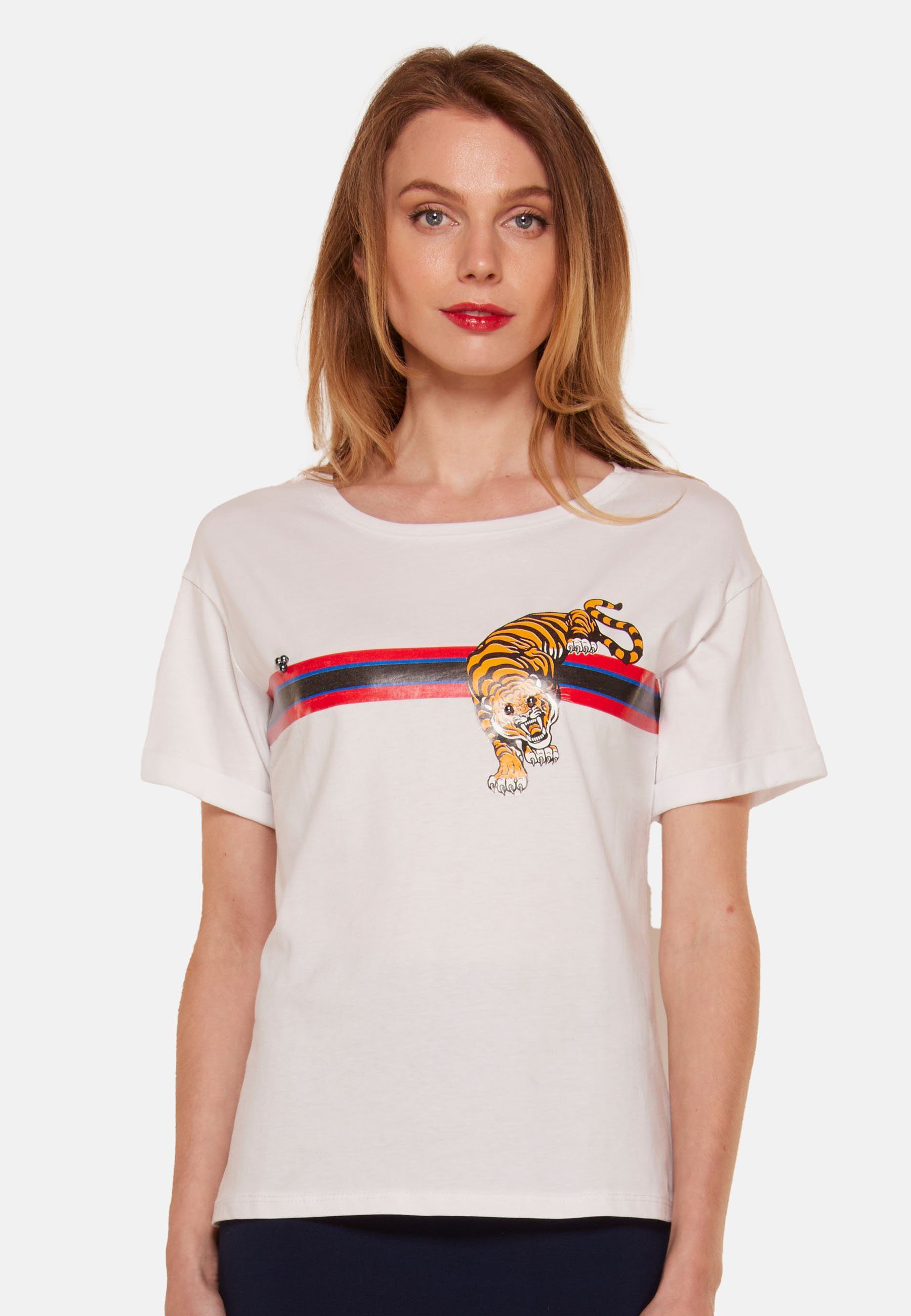 Tooche Print-Shirt T-shirt Tiger weiss