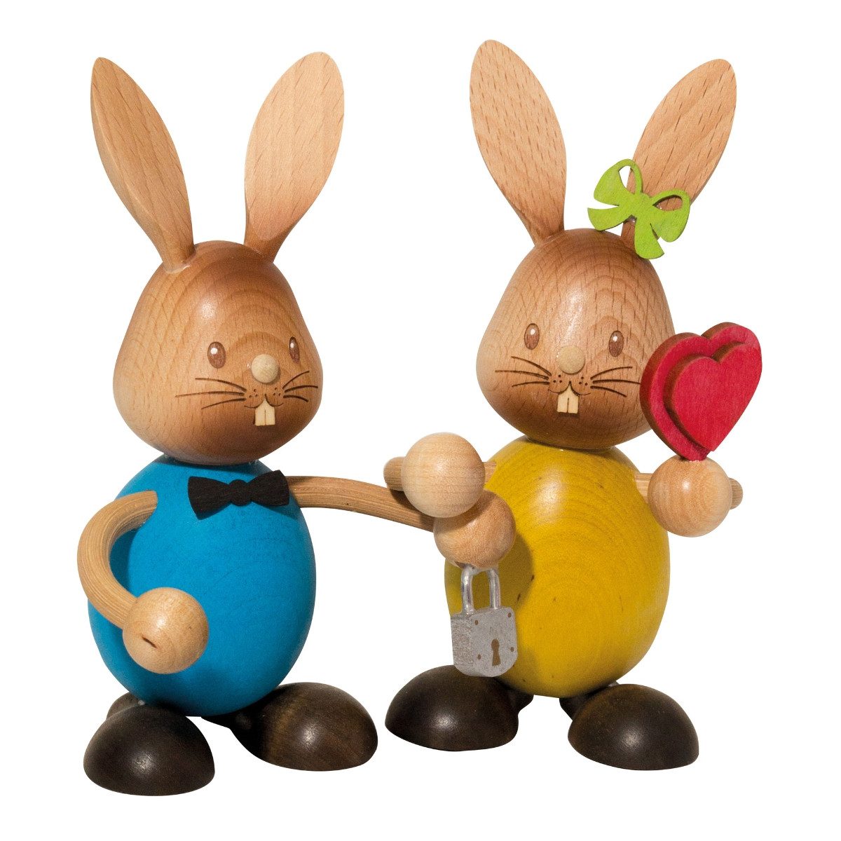 Kuhnert Osterhase Kuhnert Stupsi Hasenpaar (Set, 2 St., Neuheit 2026), 100% Made in Germany, Erzgebirgische Holzkunst