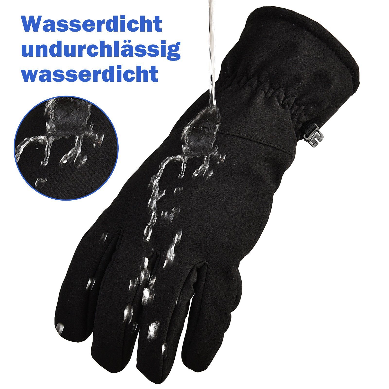 Schnee (1 für Radfahren Skifahren Sport wasserdicht, Rosnek Männer Armeegrün Outdoor Paar) Warm, Frauen Skihandschuhe Touchscreen, Winter winddicht;