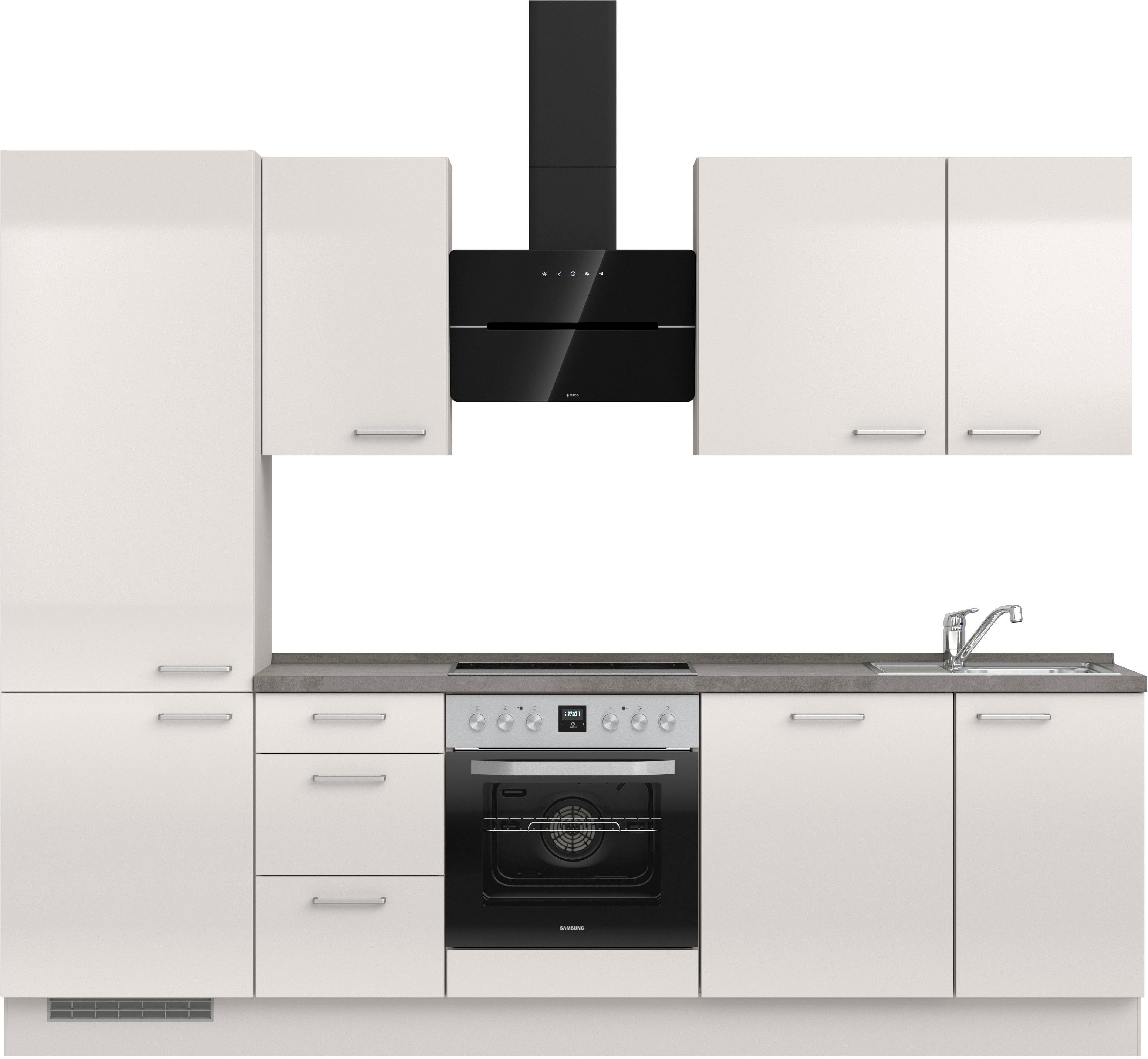 nobilia® Küchenzeile "Flash II", NEU: individuell anpassbar mit gratis Profi-Beratung, vormontiert, Breite 270 cm, Ausrichtung wählbar, wahlw. mit E-Geräten