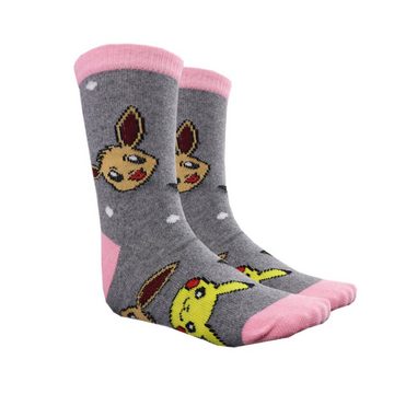 POKÉMON Langsocken Pokemon Pikachu and Friends 3er-Pack Mädchen Socken Gr. 23 bis 34