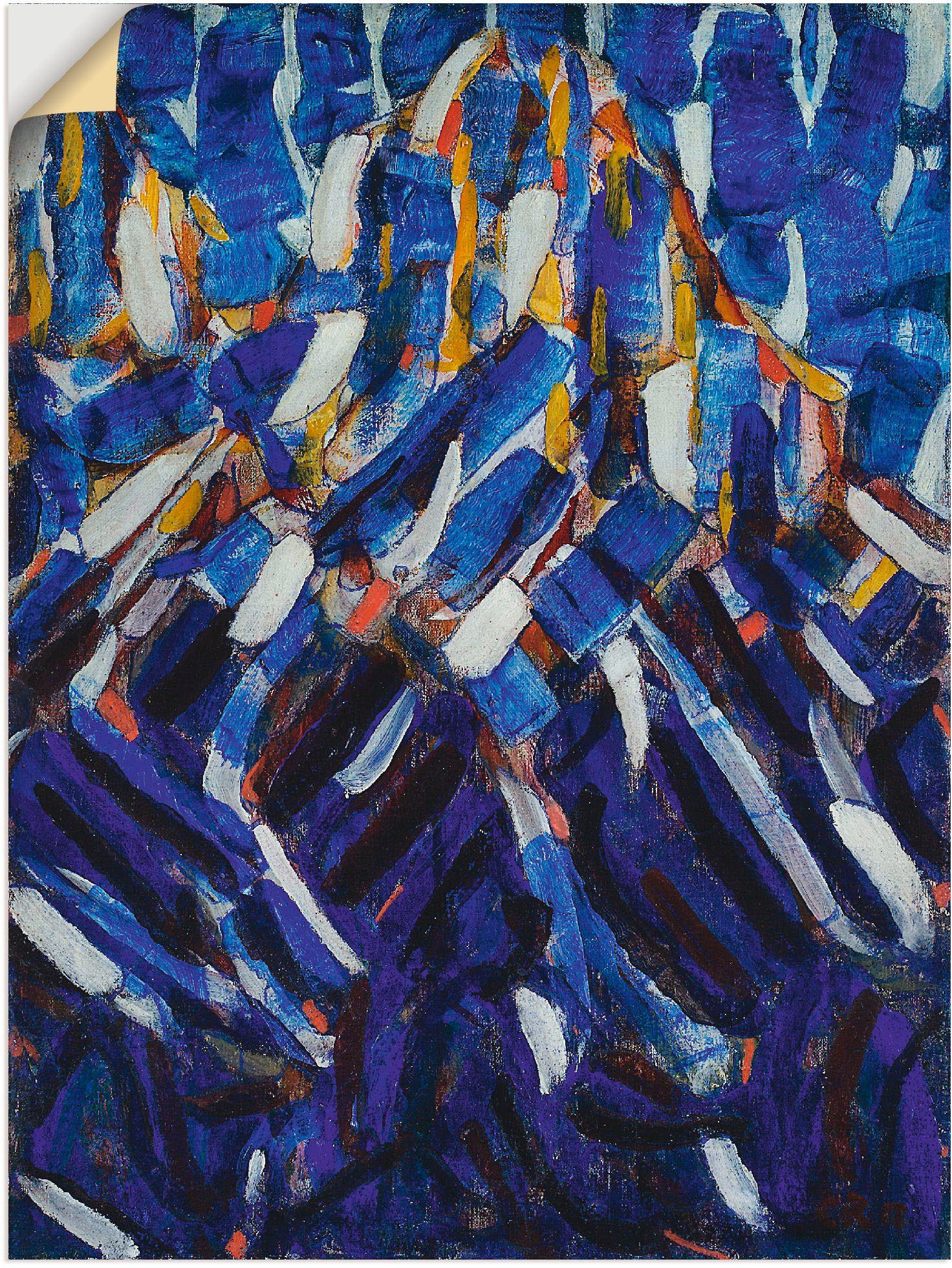 in Artland Größen Gegenstandslos Wandbild Leinwandbild, (1 versch. (Der oder als Poster Abstraktion 1912, Wandaufkleber St), blaue Berg).