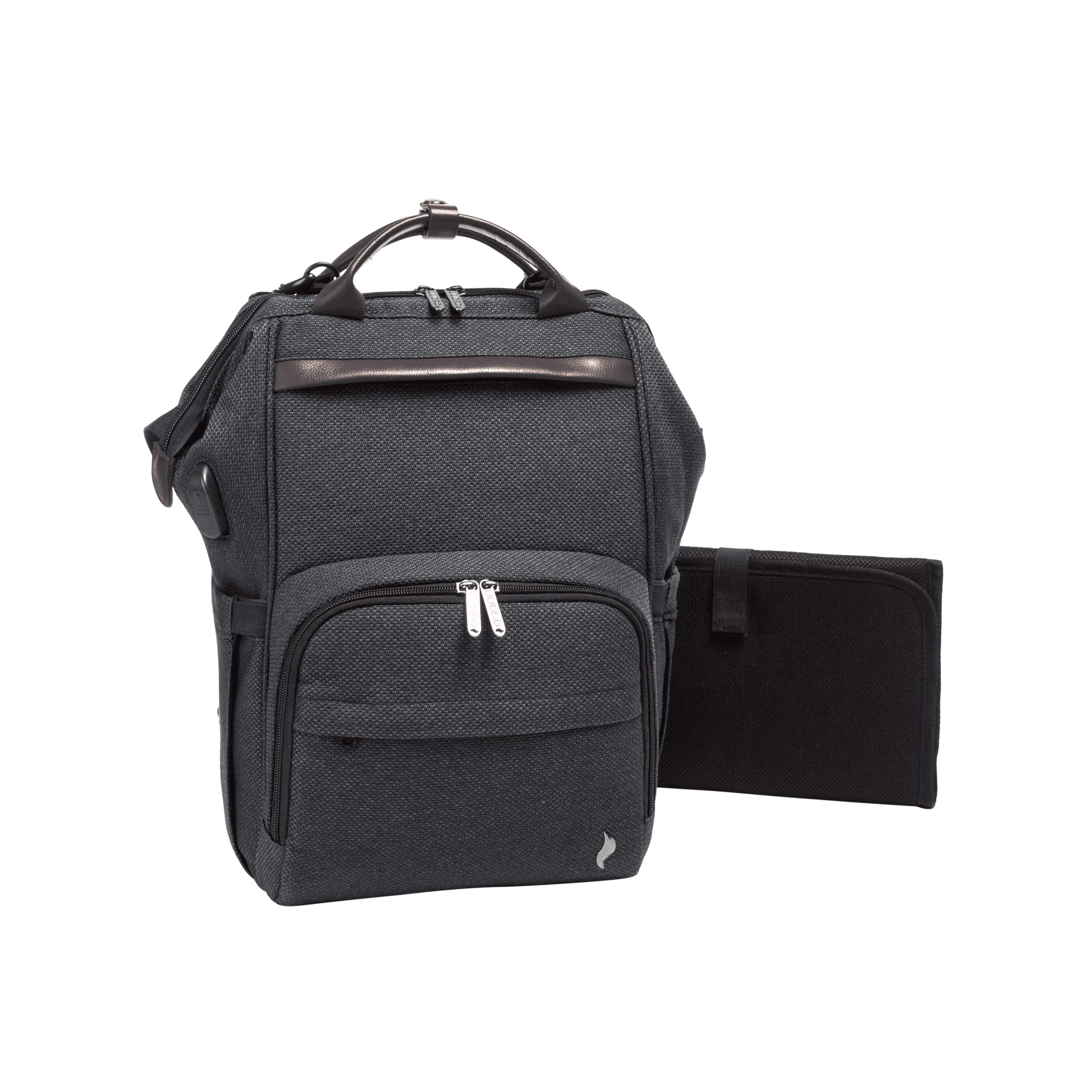 Osann Wickelrucksack Backpack, Wickelrucksack Wickeltasche mit Handyport Chrome