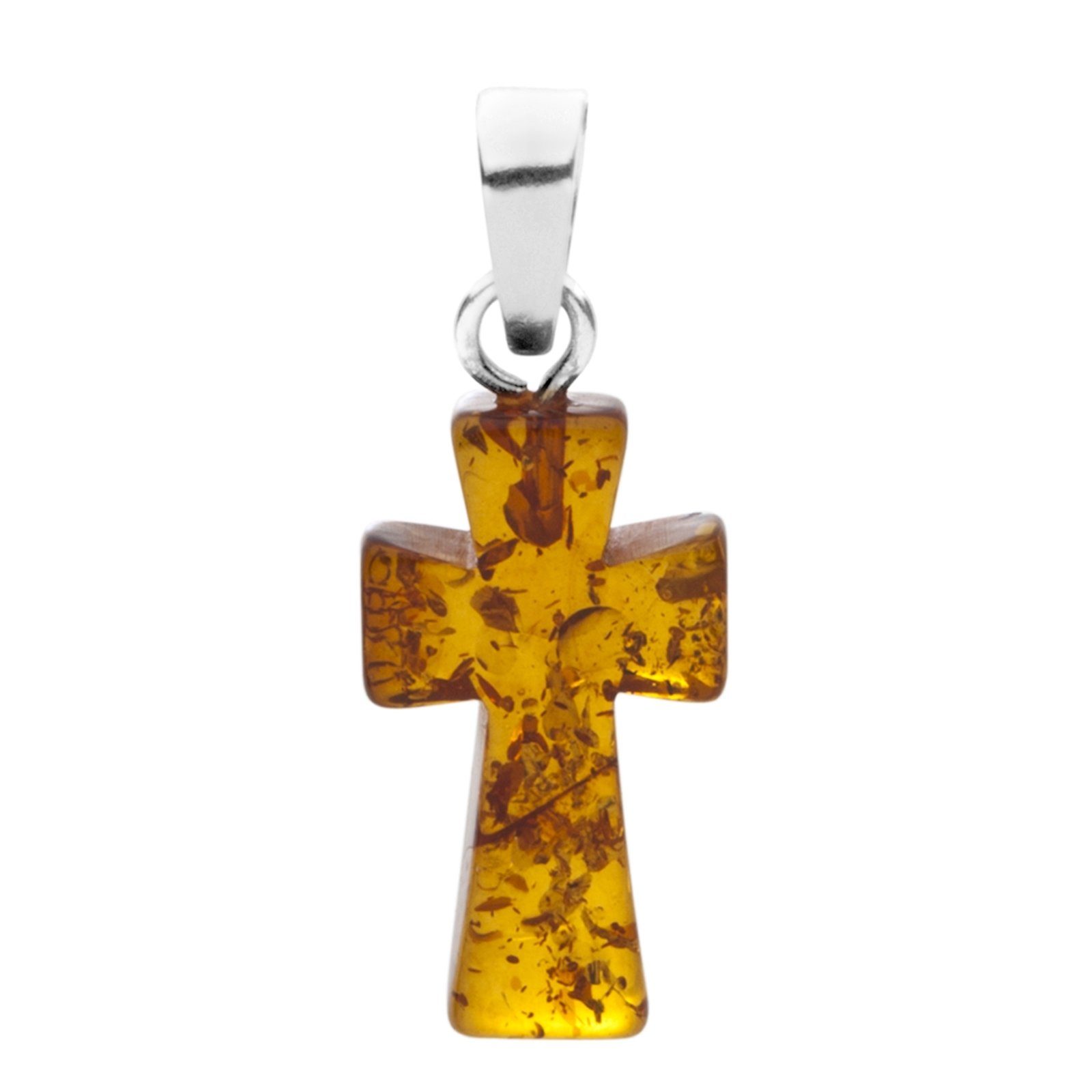 OSTSEE-SCHMUCK Kettenanhänger - Kreuz 28 x 16 mm Silber 925/000 - Bernstein günstig online kaufen