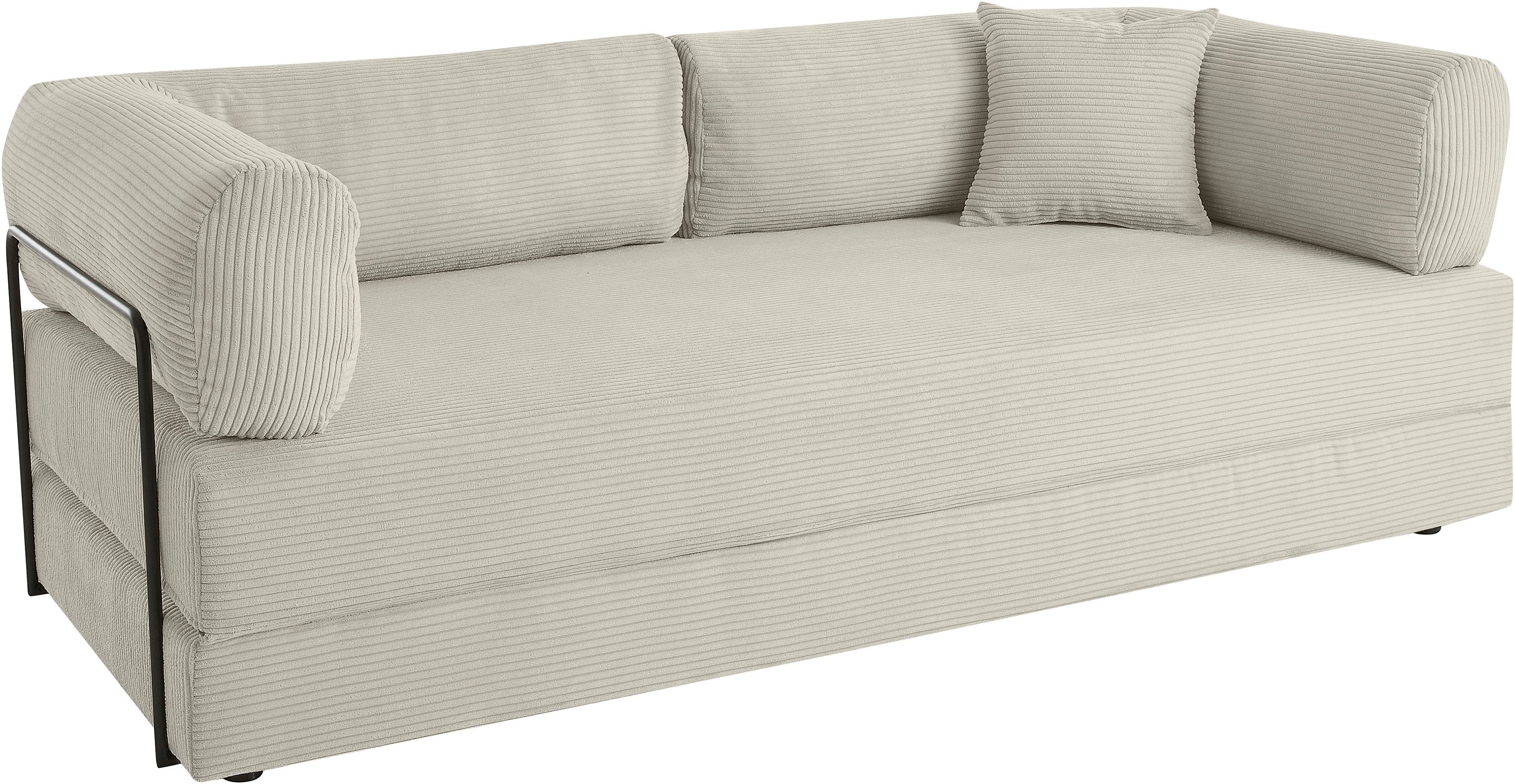 homsy by Ana Johnson Schlafsofa Folda Dauerschläfer, B: 206 cm, Liegefl. 181x198 cm, mit Bett-/Schlaffunktion, inkl. 1x Zierkissen, Tonnentaschenfederkern – Bild 5 von 5
