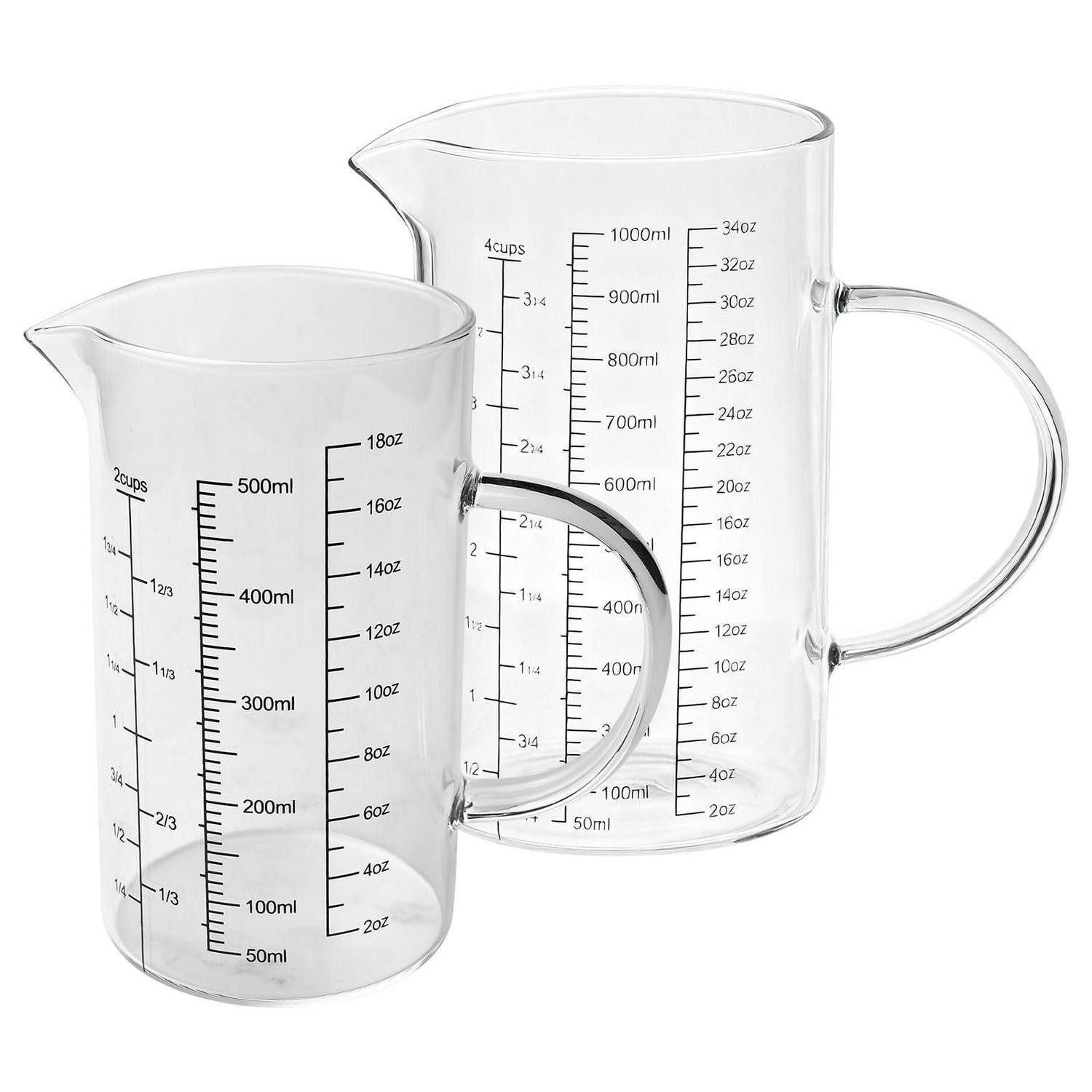 LuxusKollektion Messbecher Messbecher Set Glas 2tlg 1L 500ml Hitzebeständig, Glas, (1-St)
