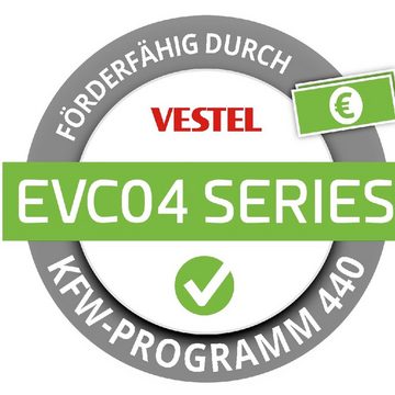 VESTEL Elektroauto-Ladestation eCHARGER EVC04-AC11-T2P HomePlus 11 kW Wallbox für Elektroautos