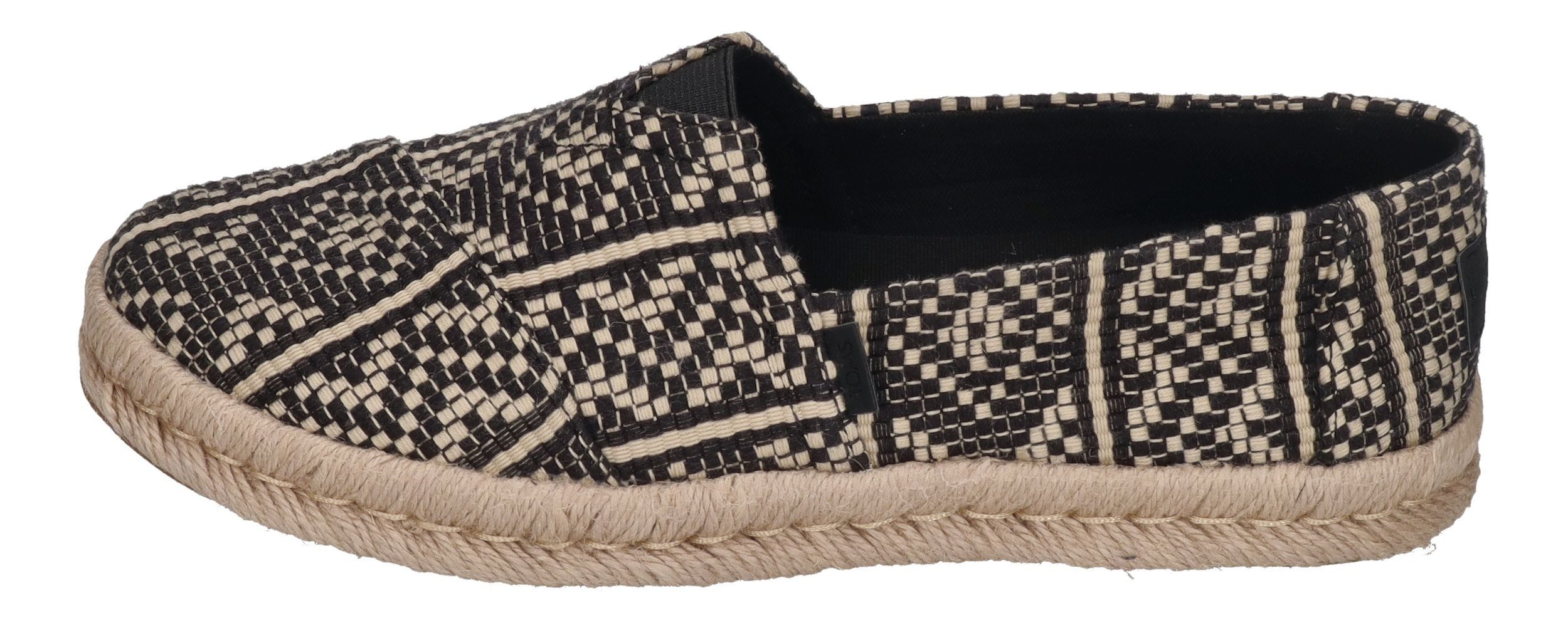 TOMS ALPARGATA ROPE 2.0 Espadrille Black Diamond Global Woven