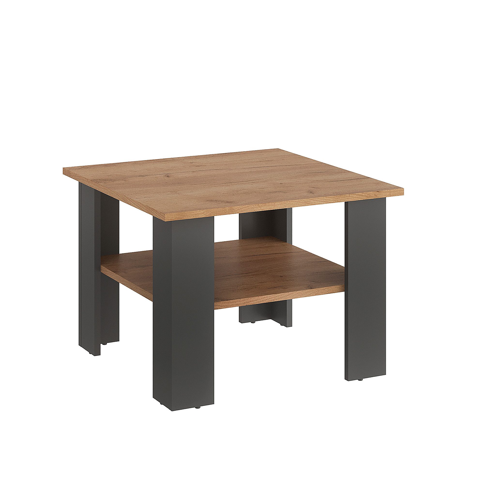 KOMTO Couchtisch Wohnzimmertisch Modern Coffee Table Tisch Holz Beistelltisch (Tisch Wohnzimmer Sofatisch Stubentisch, Wohnzimmer Tisch für Couch, Spanplatte, Vienna 60x60x43 cm)