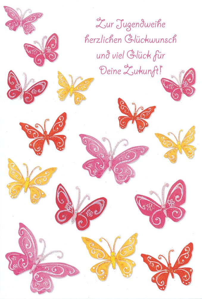 Grußkarten Jugendweihe - Glückwunschkarte im Format 11,5 x 17 cm mit